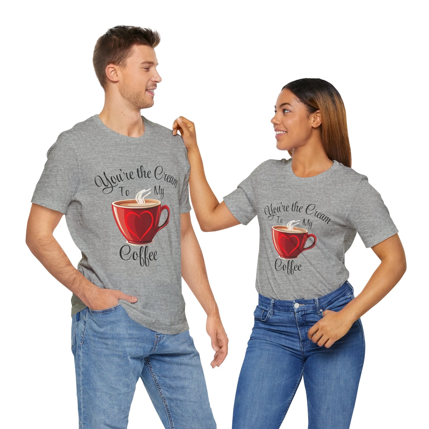 Funny Valentine's Day Unisex Tee - Cream To My Coffee Design
