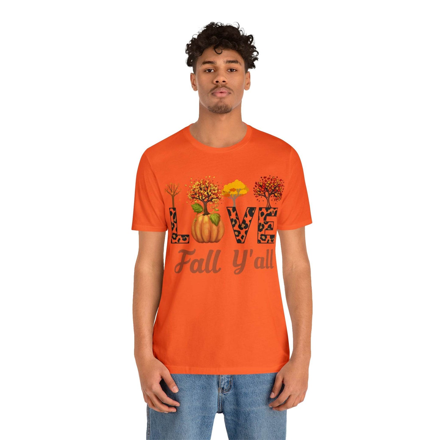Leopard Print Love Fall Y'all, Fall shirt, Fall lover gift, Nature lover gift. - Giftsmojo