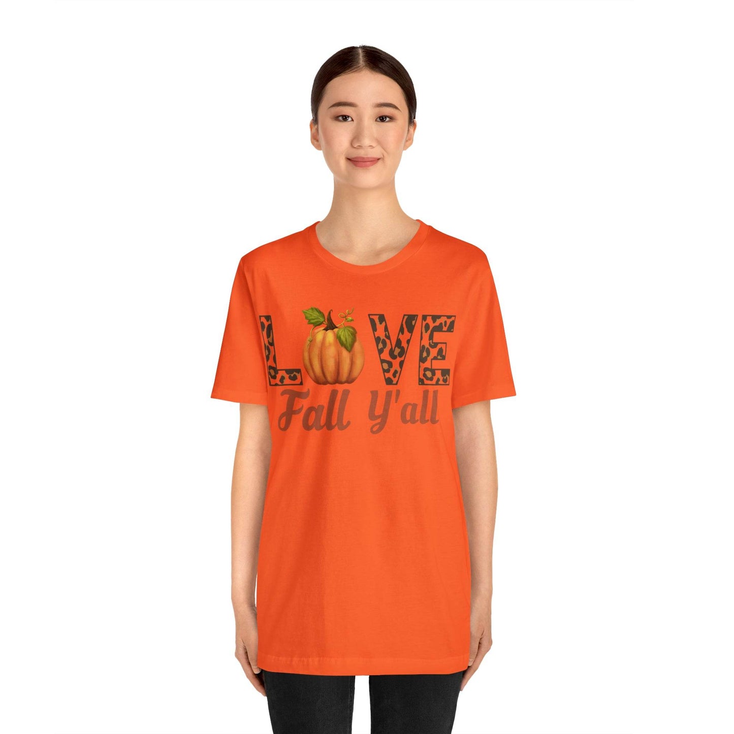 Leopard Print Love Fall Y'all Shirt, Pumpkin Shirt, Fall Shirt for Fall Lover, Fall gift - Giftsmojo