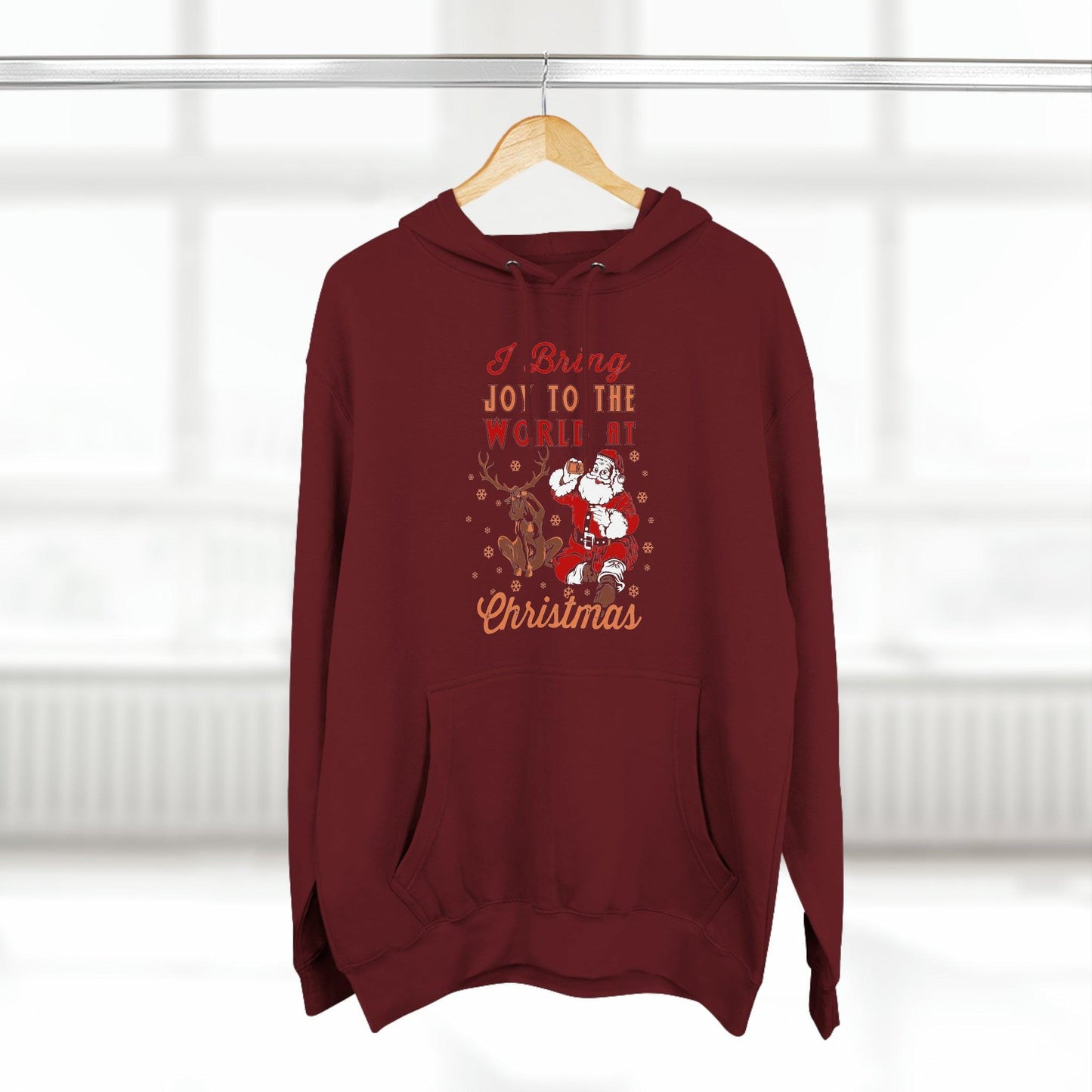 I bring Joy to the World at Christmas Unisex Premium Pullover Hoodie - Giftsmojo