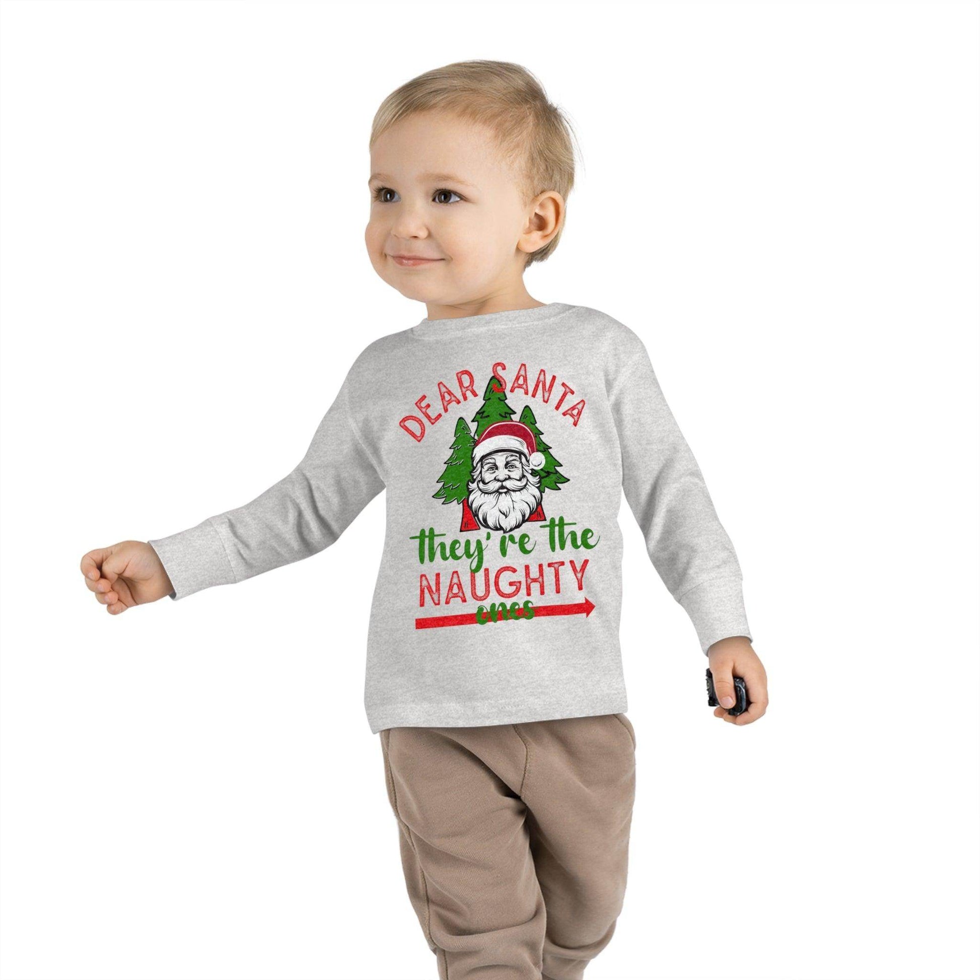 Kids Dear Santa They're The Naughty Ones Shirt For Christmas Shirt for Kids Christmas Outfit for Kids Santa Shirt - Giftsmojo