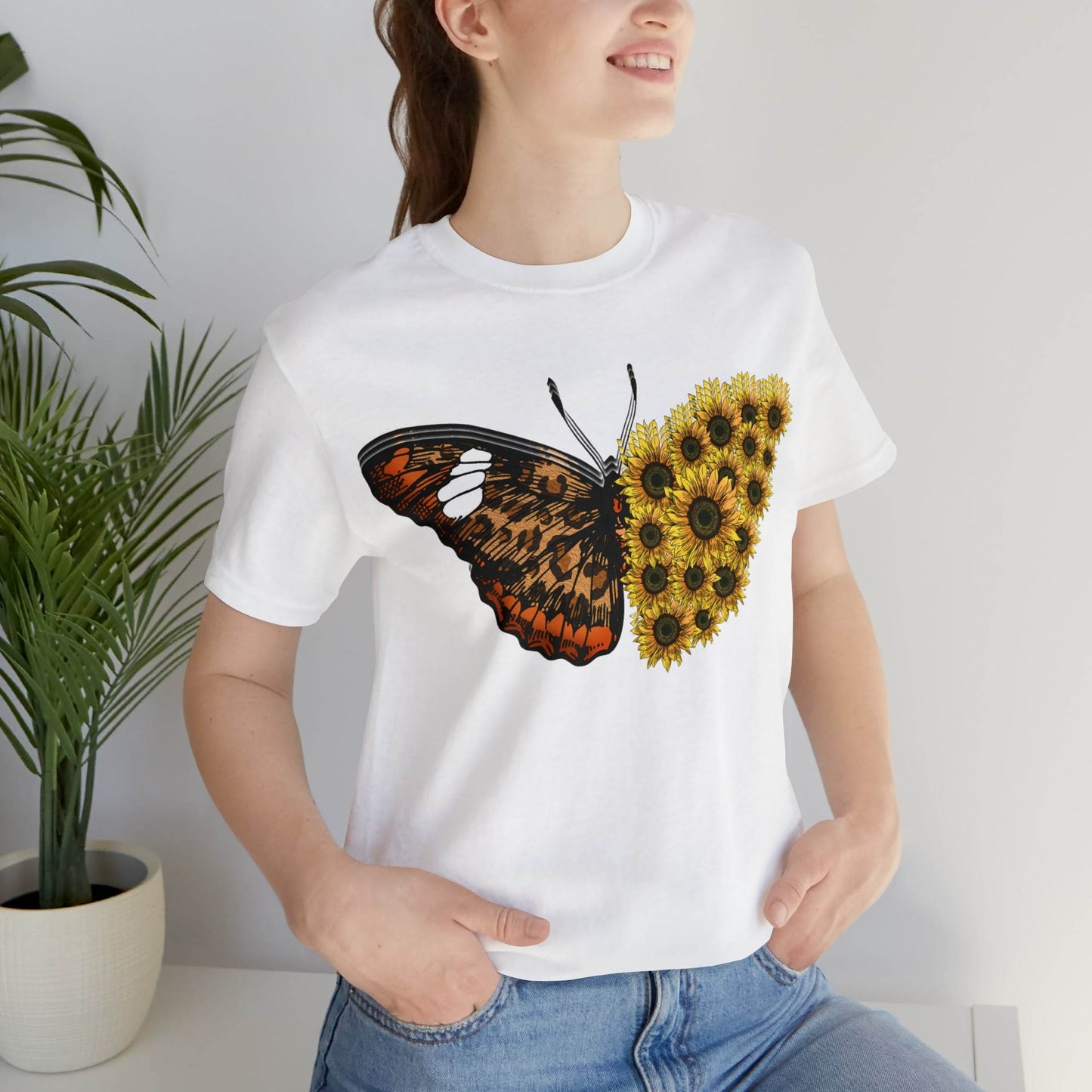 Butterfly Shirt, Sunflower Shirt, Insect Shirt Nature love T shirtFloral Tee Shirt, Flower Shirt, Garden Shirt, Womens Fall Summer shirt - Giftsmojo