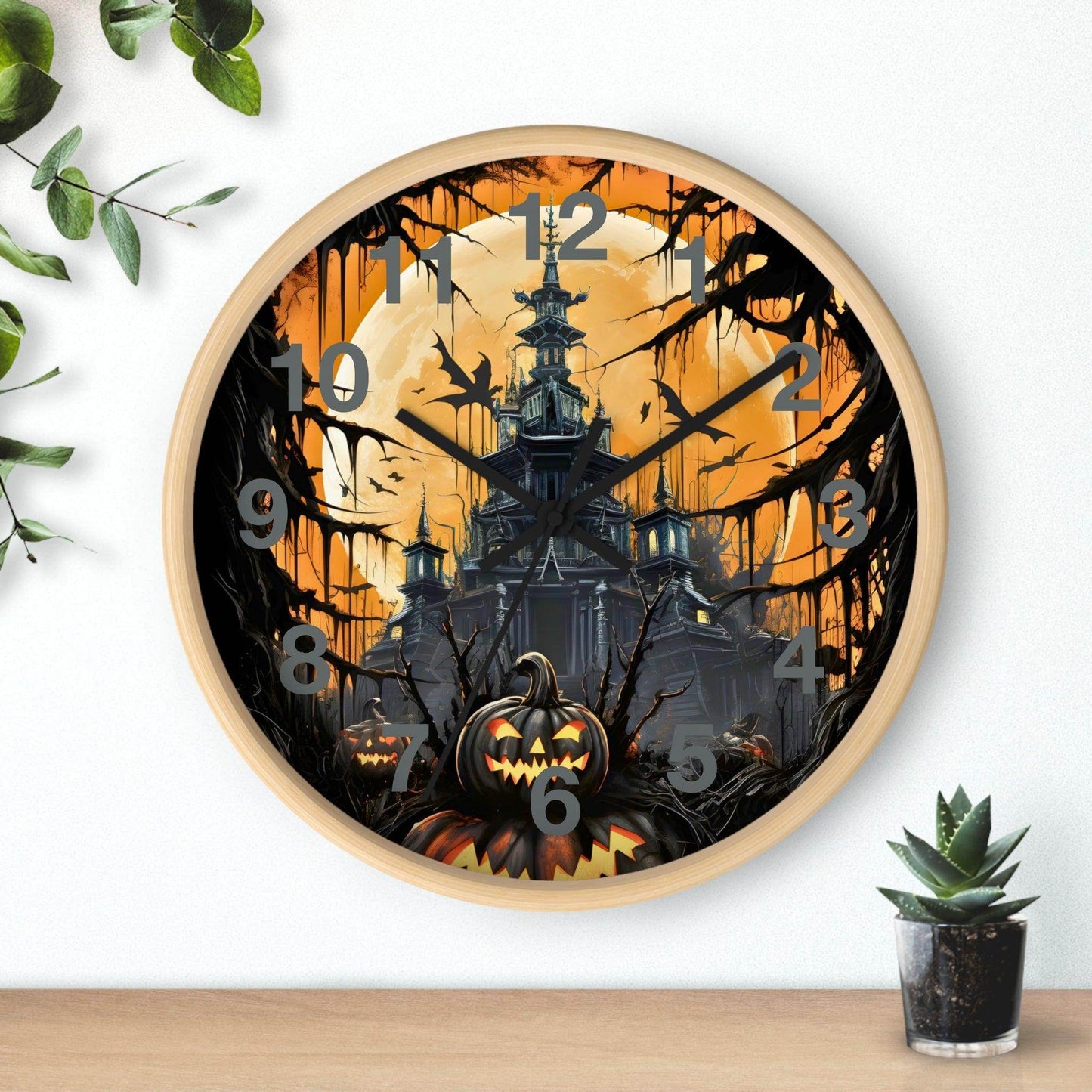 Halloween Ghost Wall Clock Halloween Wall Clocks Halloween Clock Fall Clock Halloween Decor - Giftsmojo
