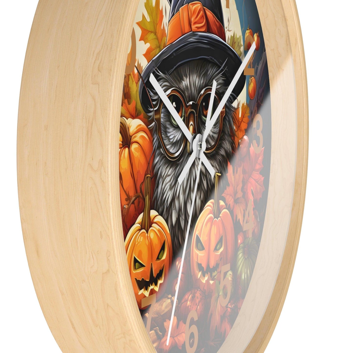 Happy HALLOTHANKSMAS Wall Clock Halloween Wall Clocks Thanksgiving Clock Fall Clock Christmas Decor