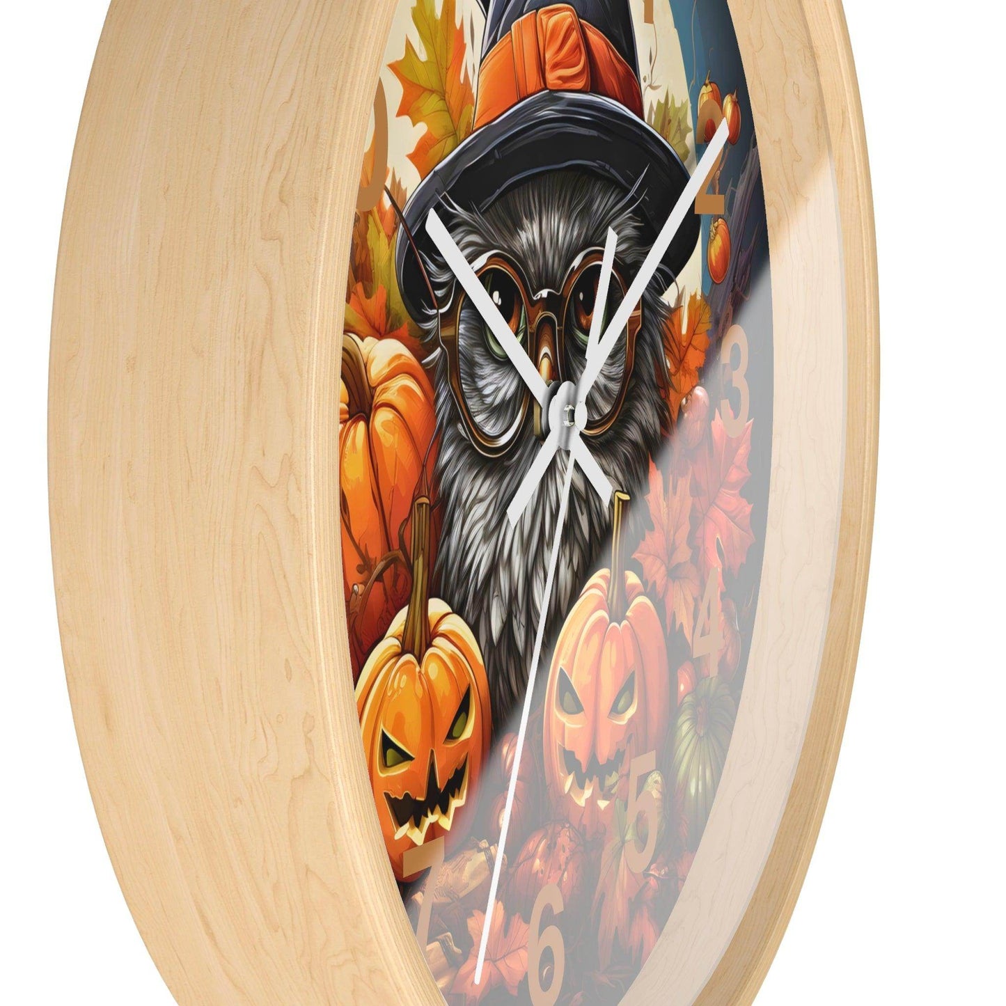 Happy HALLOTHANKSMAS Wall Clock Halloween Wall Clocks Thanksgiving Clock Fall Clock Christmas Decor - Giftsmojo