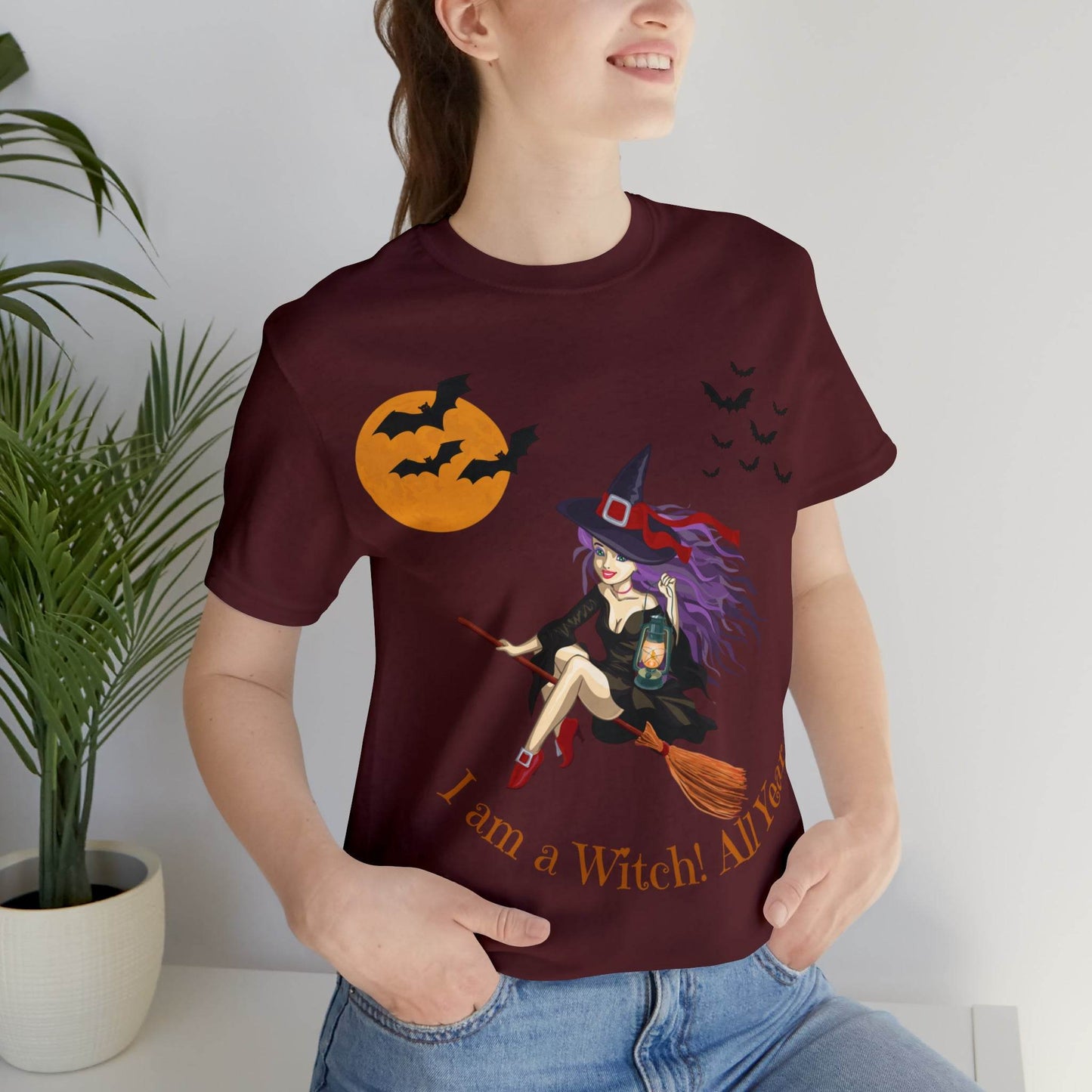 I am a witch All year Halloween Shirt,Vintage Witch Shirts Funny Witch Shirt Halloween Clothes Halloween Vibes Halloween Retro Halloween Outfit - Giftsmojo