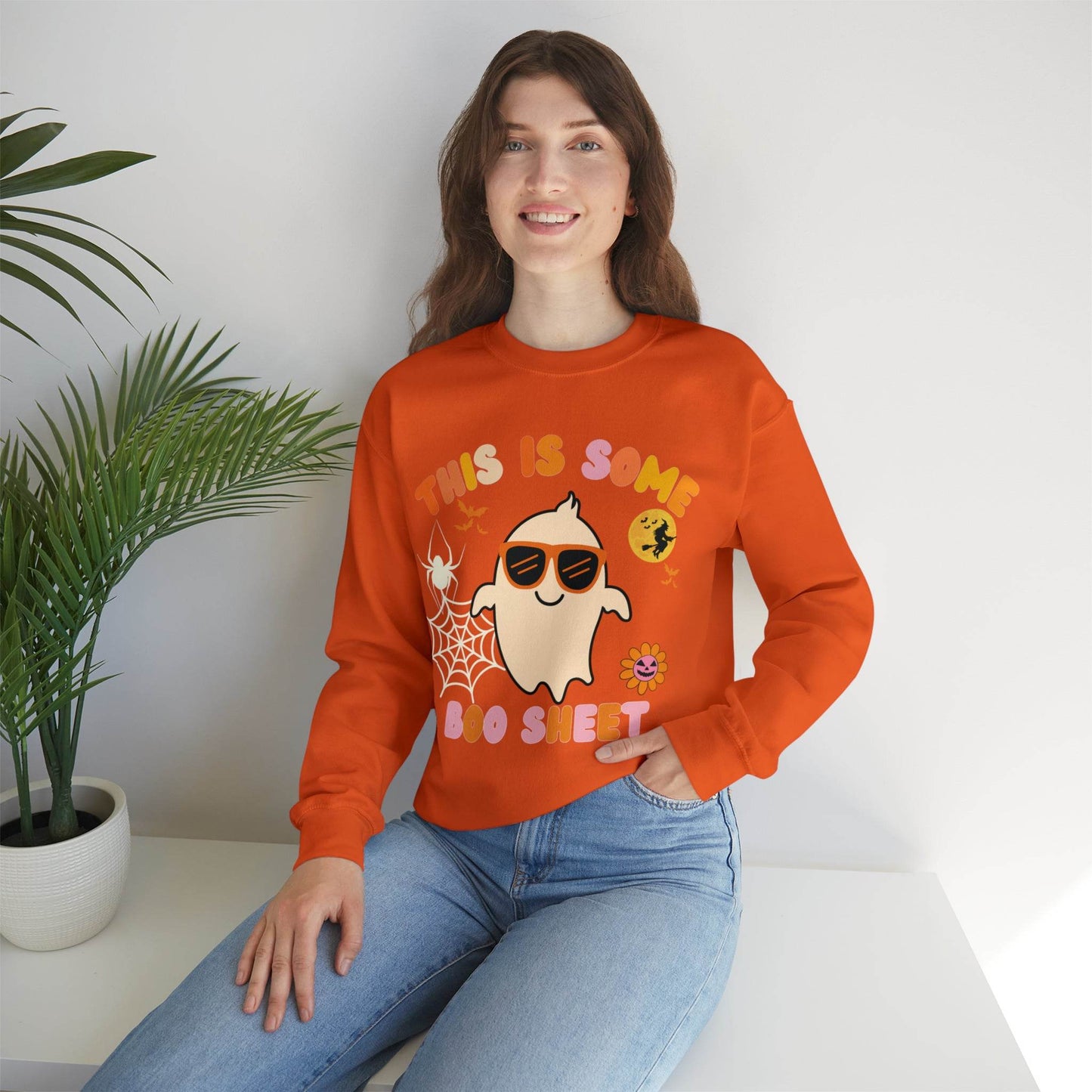 This Is Some Boo Sheet Ghost Sweatshirt Cute Ghost Sweatshirt Boo Ghost Sweatshirt Gift Shirt Funny Halloween Shirt Spooky Season Shirt - Giftsmojo