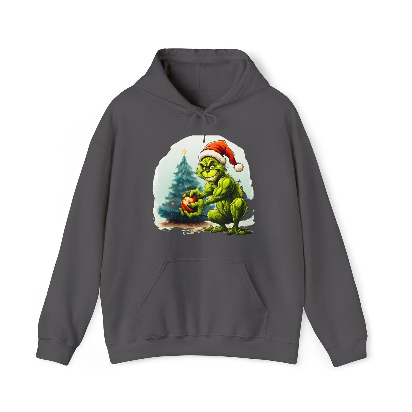 Grinch Christmas Sweatshirt Grinch Hooded Sweatshirt Christmas Sweater Truck Pullover Christmas Tree Sweat Pine Tree Pullover Grinch With a Mug - Giftsmojo