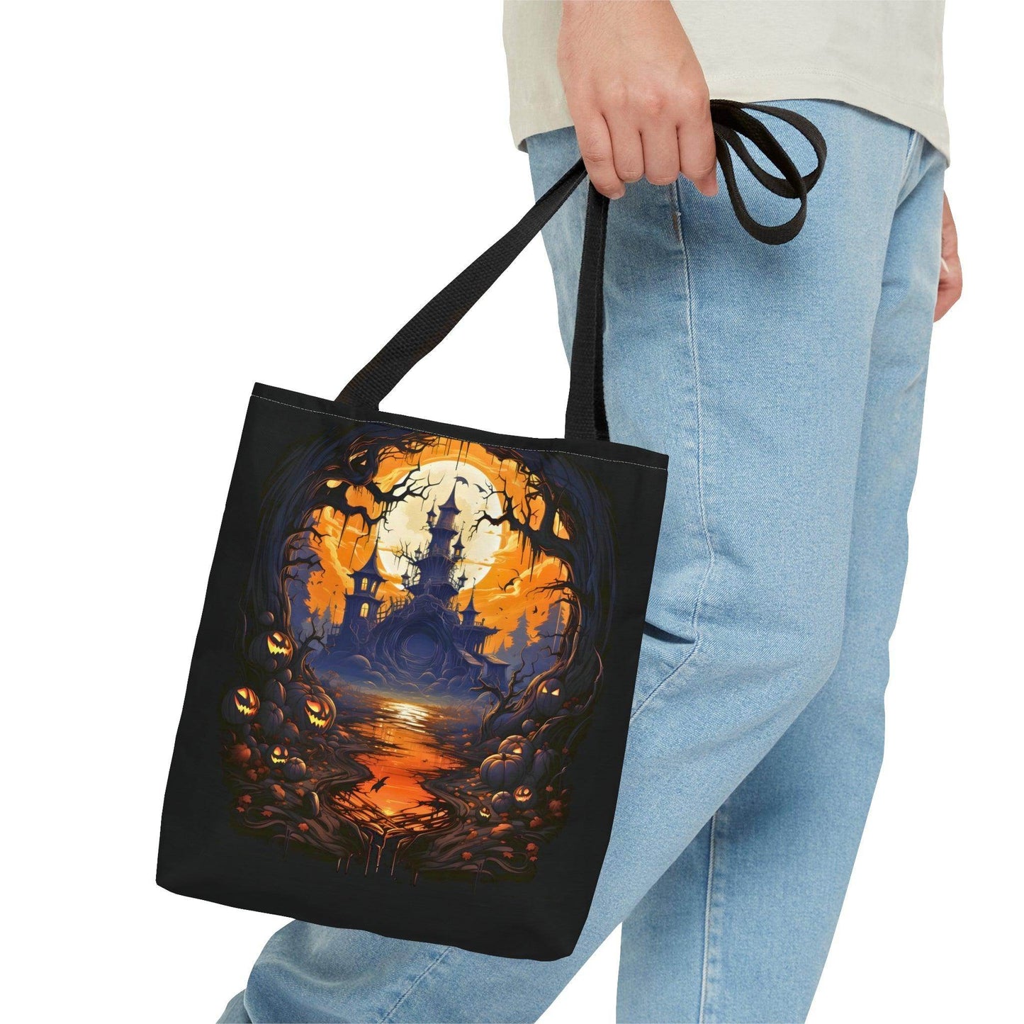 Happy Halloween Bag Trick or Treat Bag Love Fall Pumpkin Tote Bag Cute Market Bag - Aesthetic Bag, Fall Tote Bag, Mom Bag Canvas Bag - Giftsmojo
