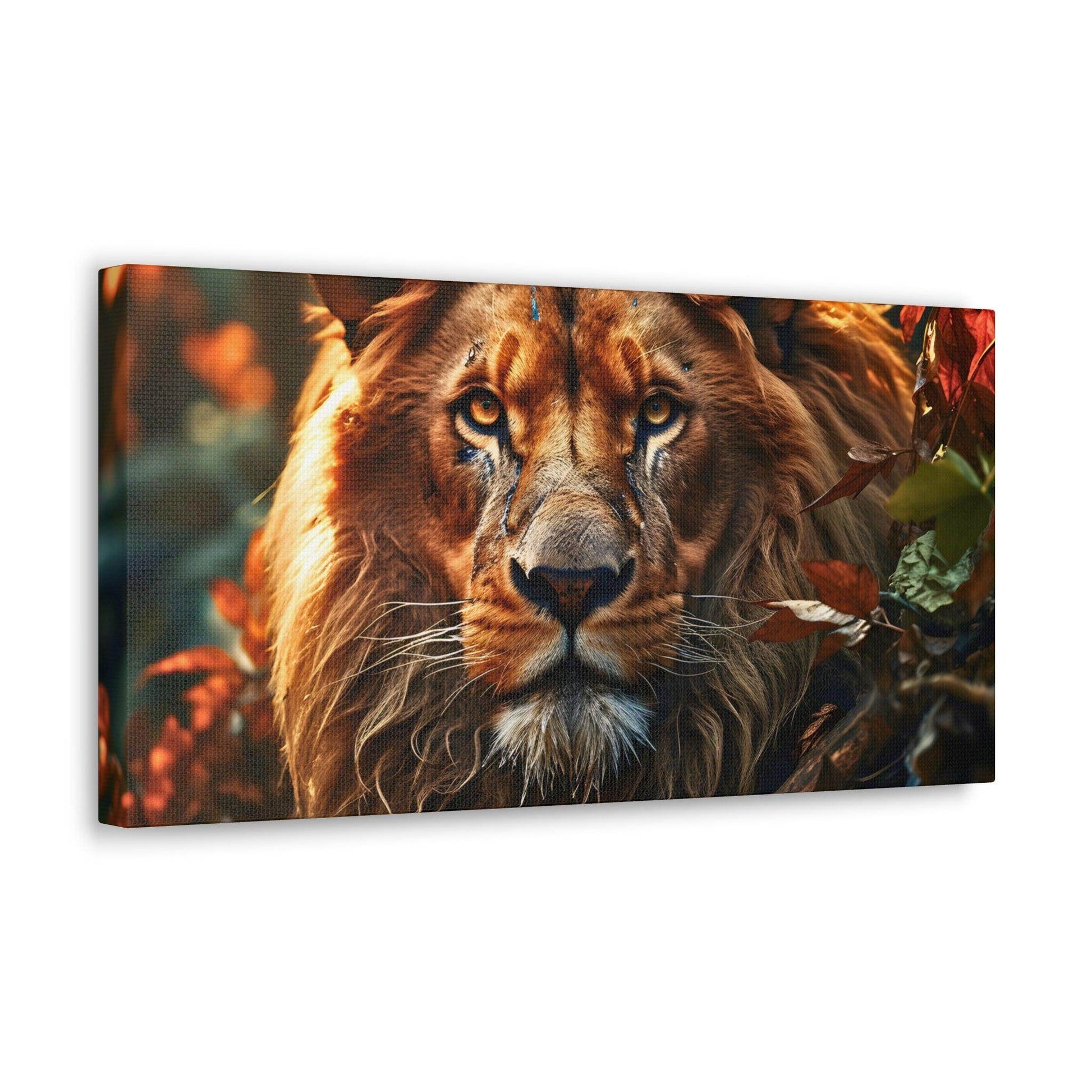 Lion In Nature Art Canvas Gallery Wraps Lion Print Large Canvas Art Animal Wall Art minimalist Wall Art Lover Gift - Giftsmojo