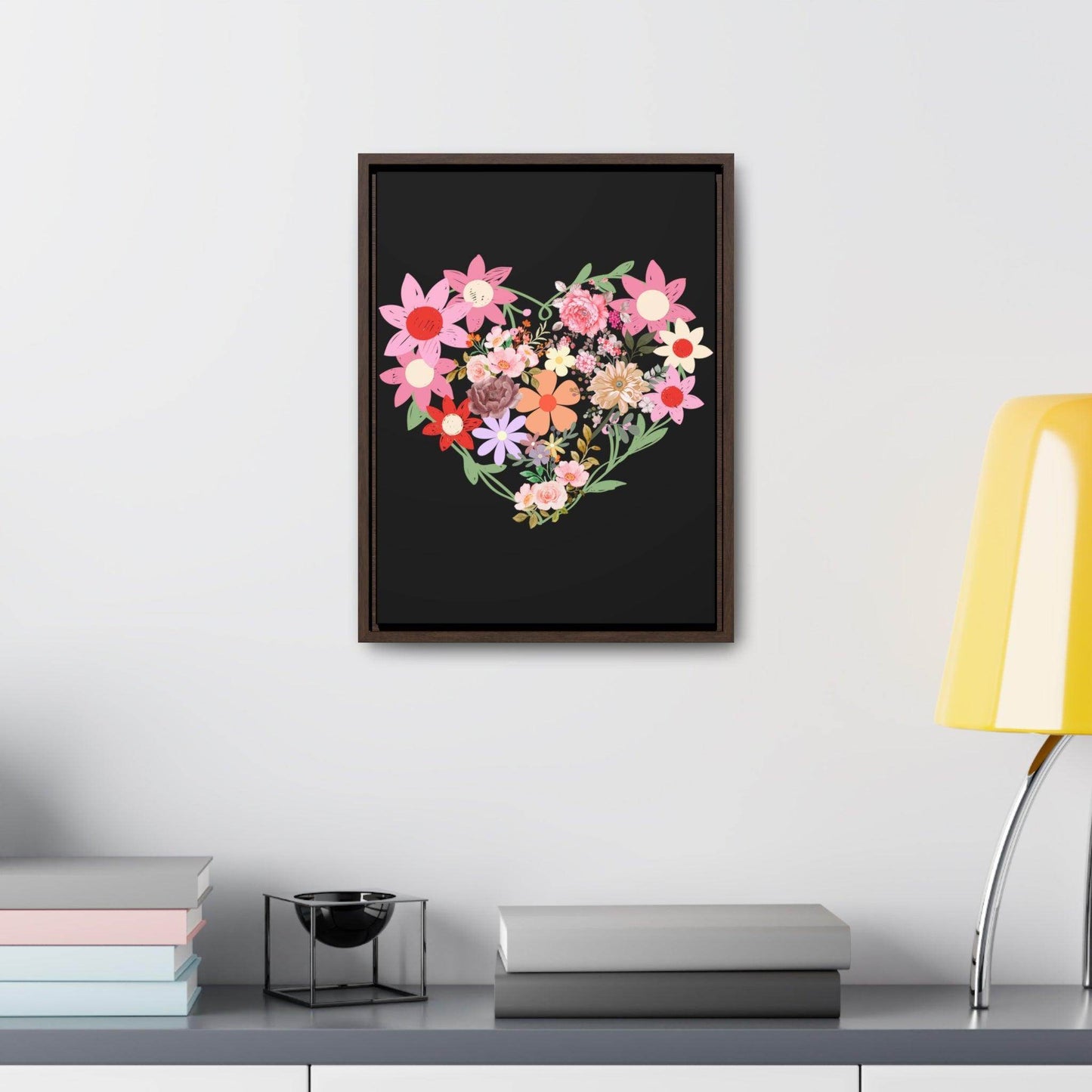 Wild Flower Heart Gallery Canvas Wraps, Home decorations, New house gift, Wall art, Home decor gift, house warming gift, home gifts, - Giftsmojo