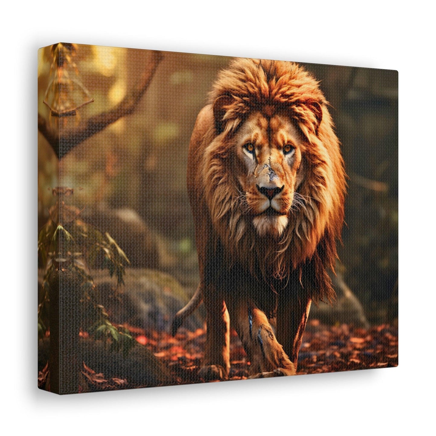 Wounded Lion In Nature Art Canvas Gallery Wraps Lion Print Large Canvas Art Animal Wall Art minimalist Wall Art Lover Gift