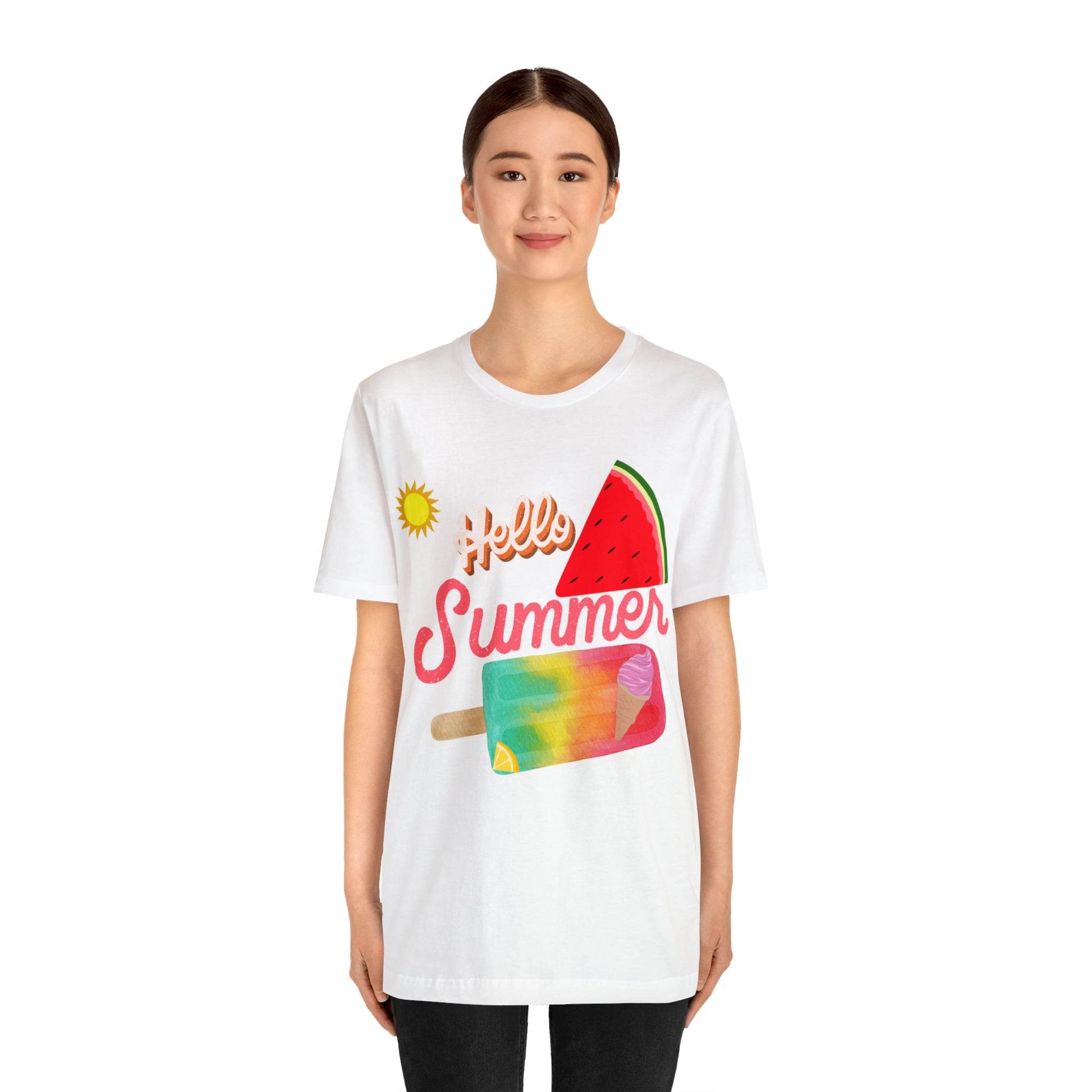 Hello Summer Shirt, Hello Summer, Summer shirts for women and men, Funny Shirt, Summer Vibes, Trendy Fashion, Summertime Fun - Giftsmojo