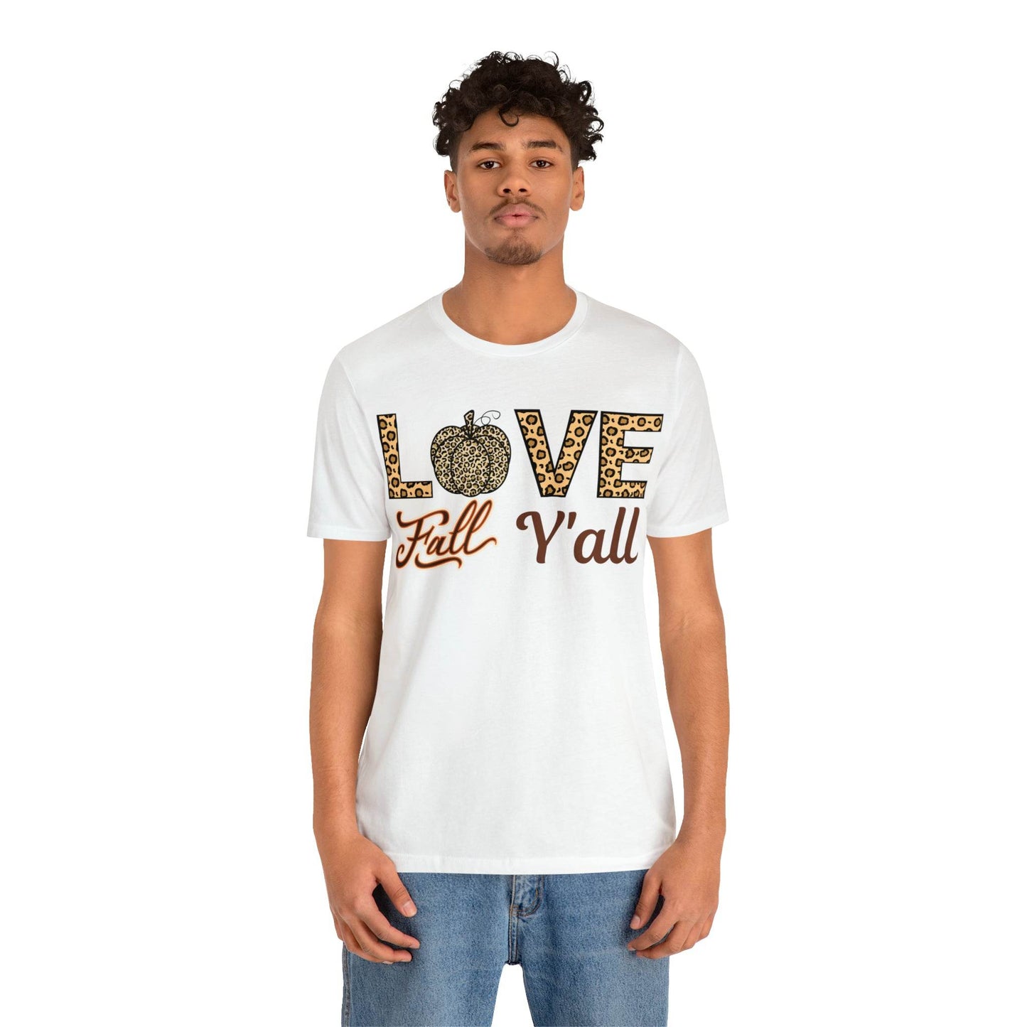 Leopard Print Love Fall Y'all Shirt, Pumpkin Shirt, Fall Shirt for Fall Lovers, Fall Gift - Giftsmojo