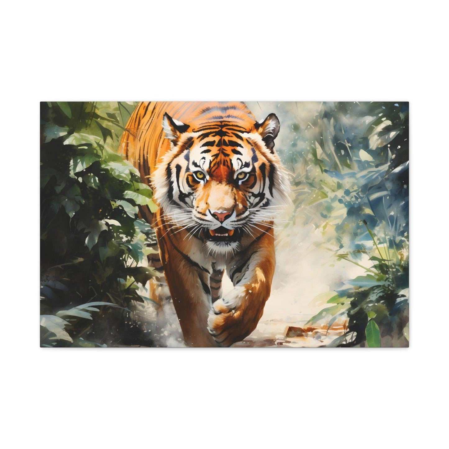 Watercolor Tiger In Nature Art Canvas Gallery Wraps Tiger Print Large Canvas Art Animal Wall Art minimalist Wall Art Lover Gift - Giftsmojo