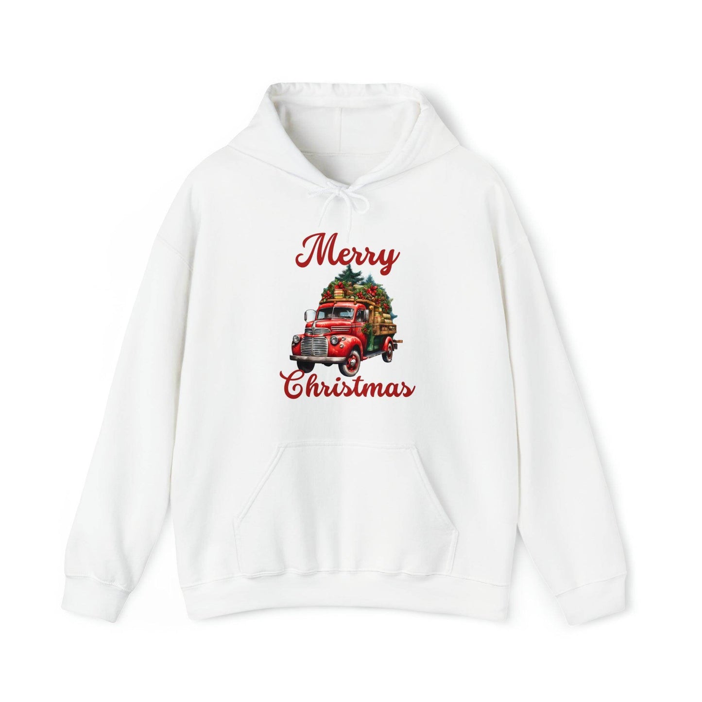 Christmas Tree Truck Hooded Sweatshirt Christmas Truck Sweatshirt Christmas Sweater Truck Pullover Christmas Tree Sweat Pine Tree Pullover - Giftsmojo