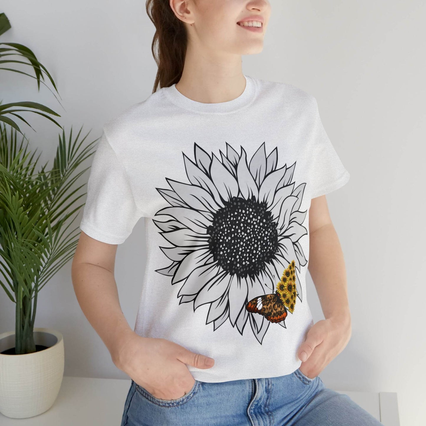 Flower Shirt, Sunflower Shirt, Floral Tee Shirt, Garden Shirt, Womens Fall Summer Shirt Sunshine Tee, Gift for Gardener, Nature love shirt - Giftsmojo