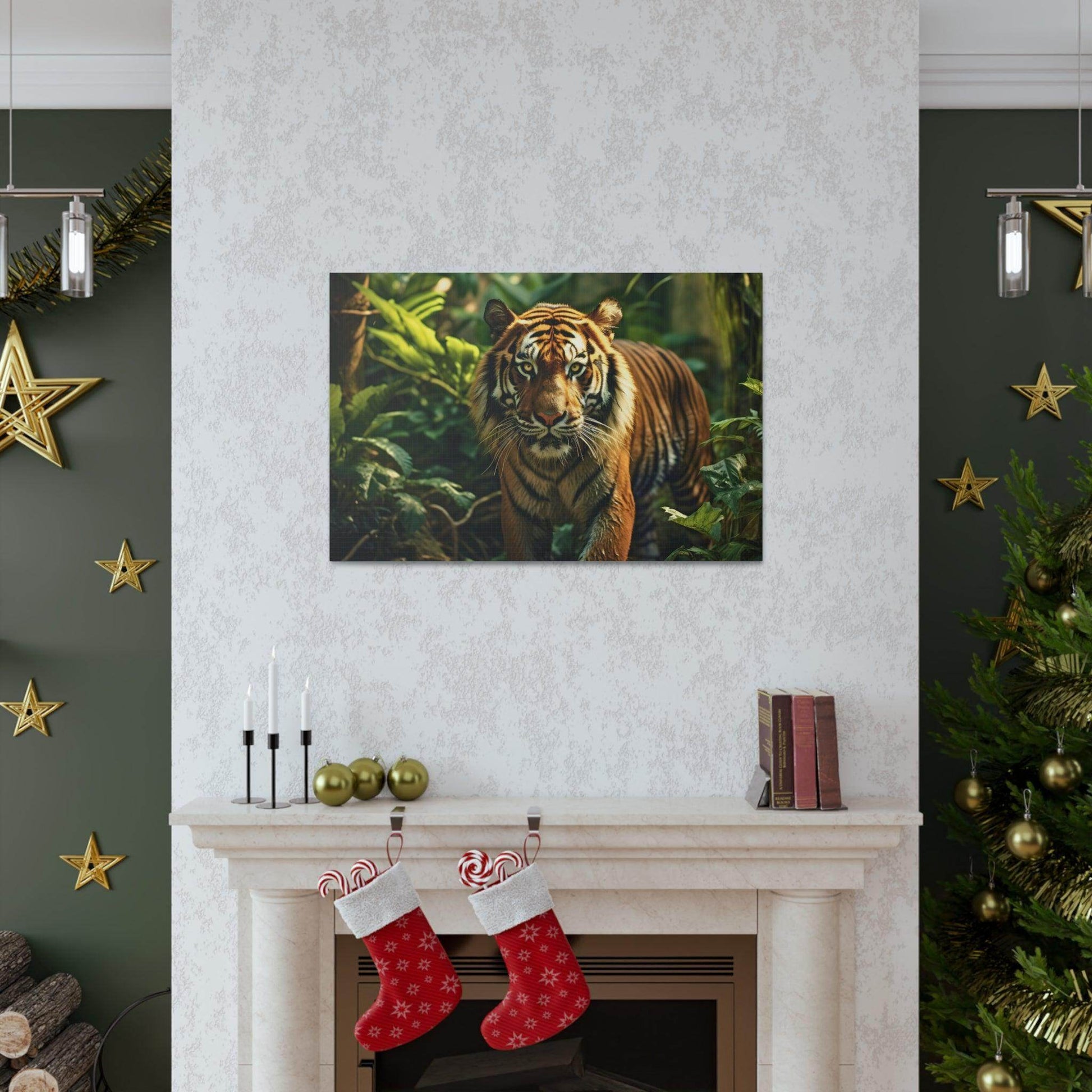 Tiger In Nature Art Canvas Gallery Wraps Tiger Print Large Canvas Art Animal Wall Art minimalist Wall Art Lover Gift - Giftsmojo