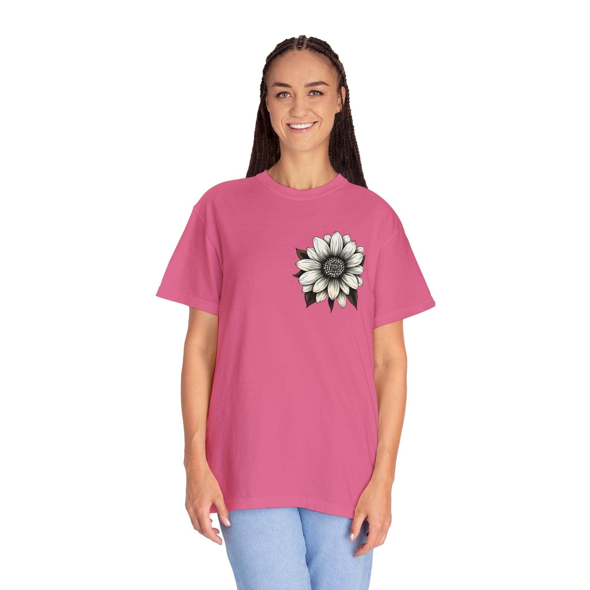 Sunflower Shirt Women Flower Shirt Aesthetic Women Top Floral Graphic Tee Floral Shirt Flower T-shirt, Wild Flower Shirt Gift For Her - Giftsmojo