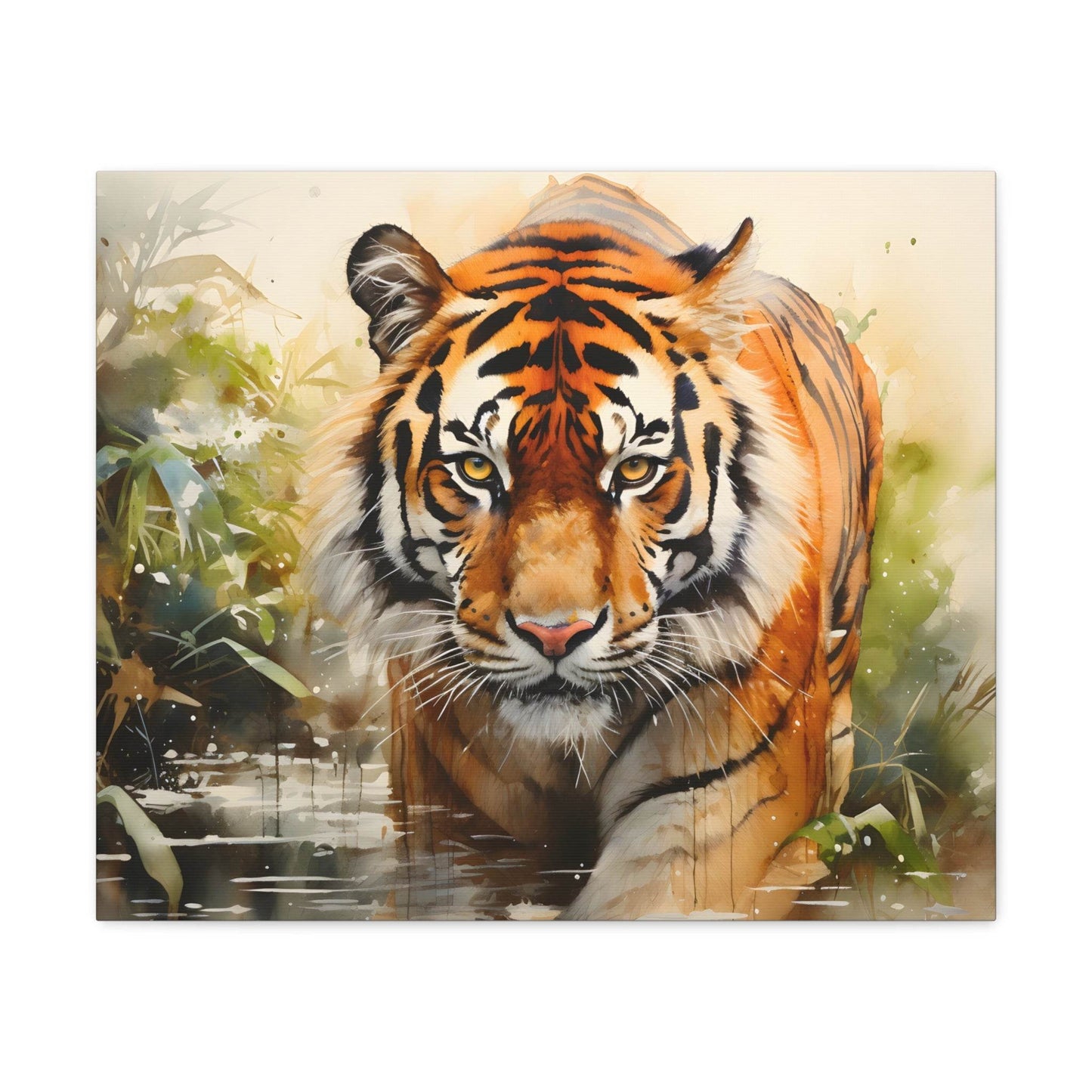 Watercolor Tiger In Nature Art Canvas Gallery Wraps Tiger Print Large Canvas Art Animal Wall Art minimalist Wall Art Lover Gift - Giftsmojo