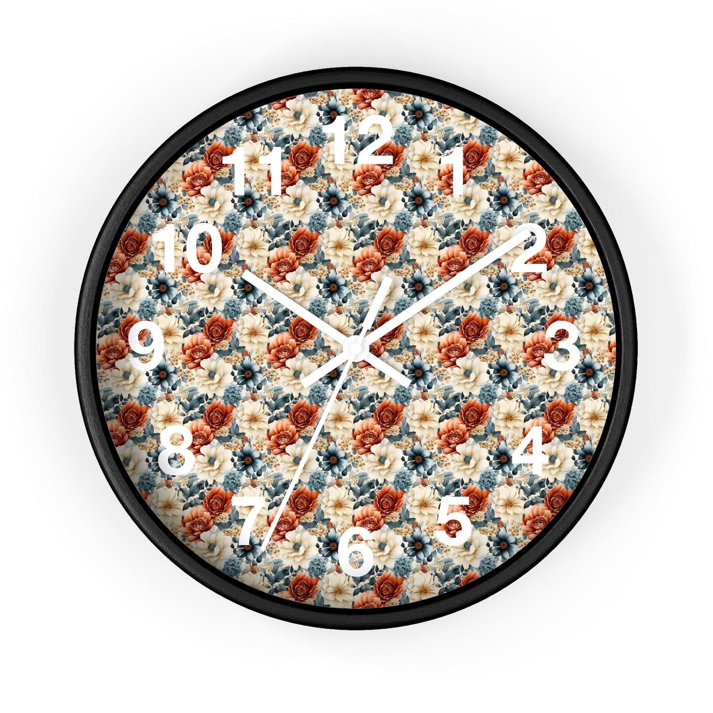 Vintage Flower Wall Clock Floral Wall Clock Kids Room Home Decor New Home House Warming Gift New Home Owner,