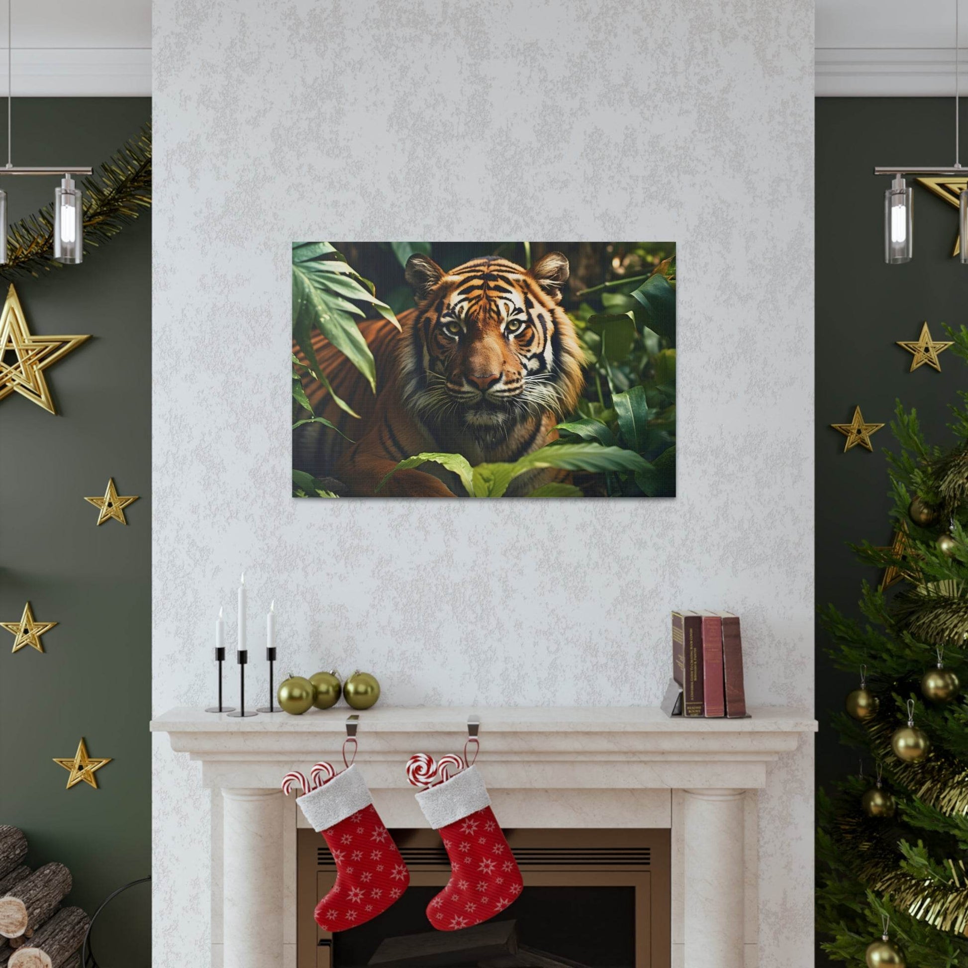 Tiger In Nature Art Canvas Gallery Wraps Tiger Print Large Canvas Art Animal Wall Art minimalist Wall Art Lover Gift - Giftsmojo