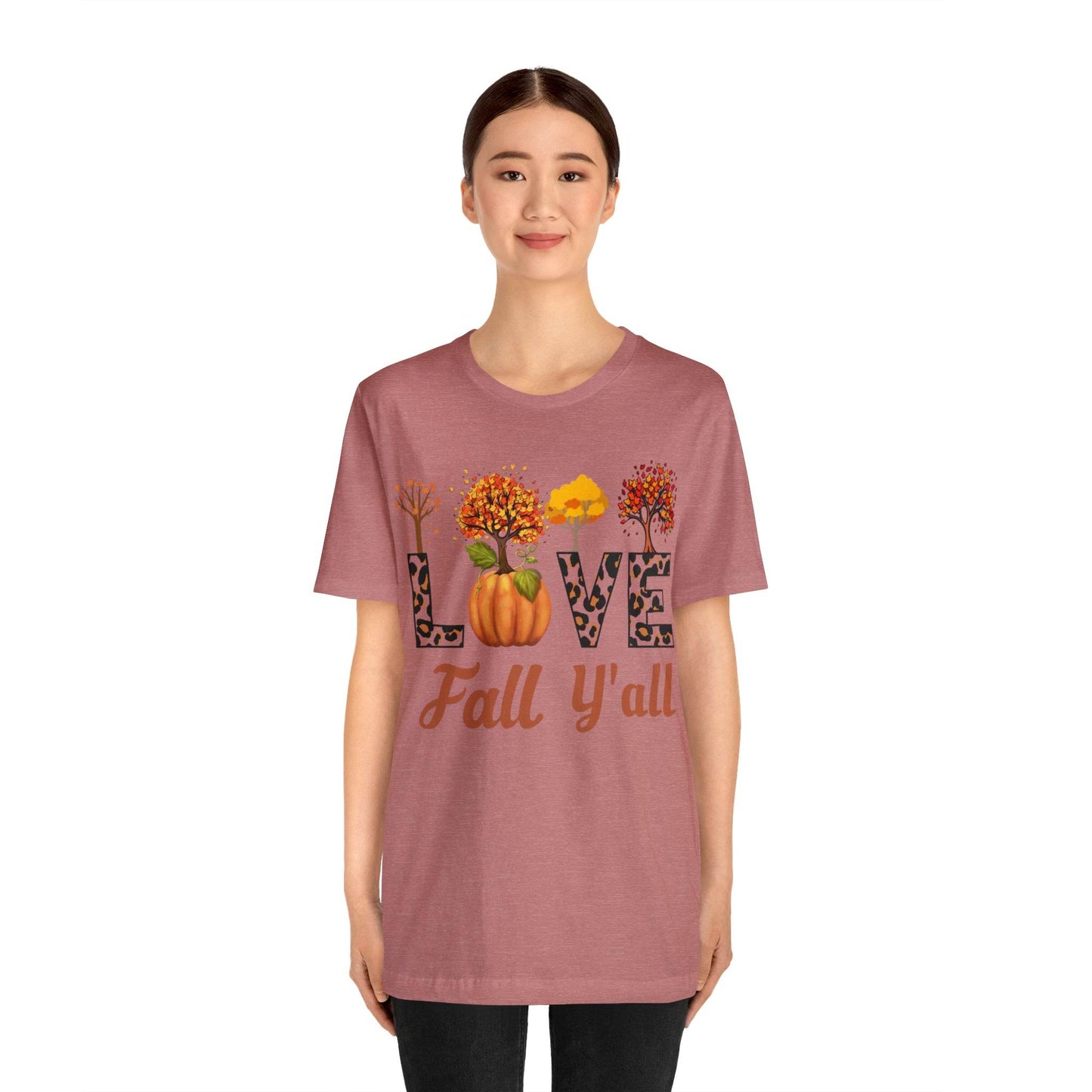 Leopard Print Love Fall Y'all, Fall shirt, Fall lover gift, Nature lover gift. - Giftsmojo