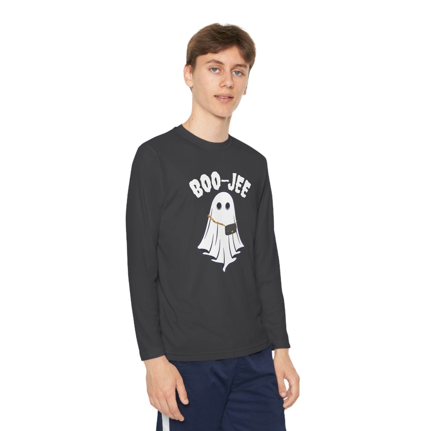 Boo-jee Youth Halloween Costume Long Sleeve Competitor Tee Boojee Halloween Boujee - Giftsmojo