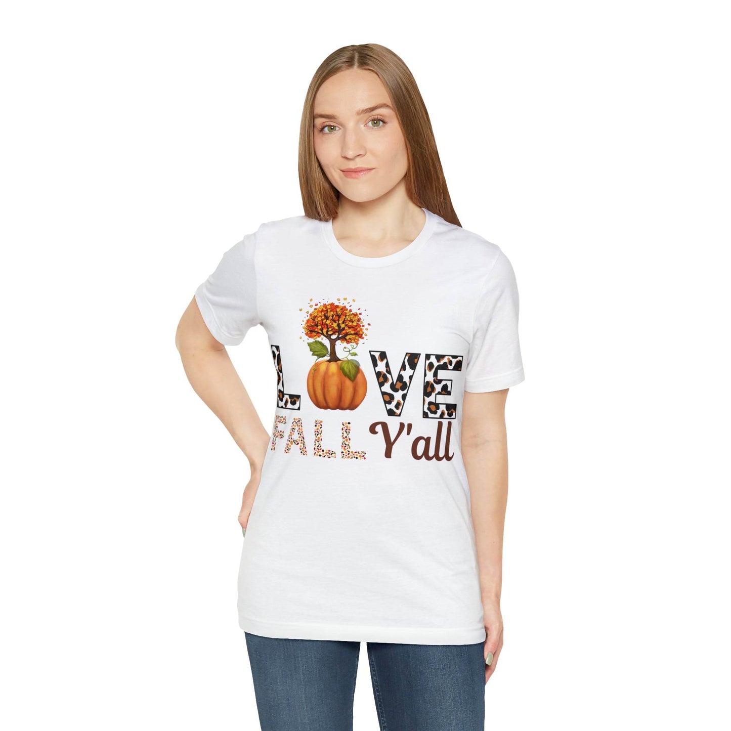 Leopard Print Love Fall Y'all shirt, Autumn Shirt, Fall shirt, Fall Gift - Giftsmojo