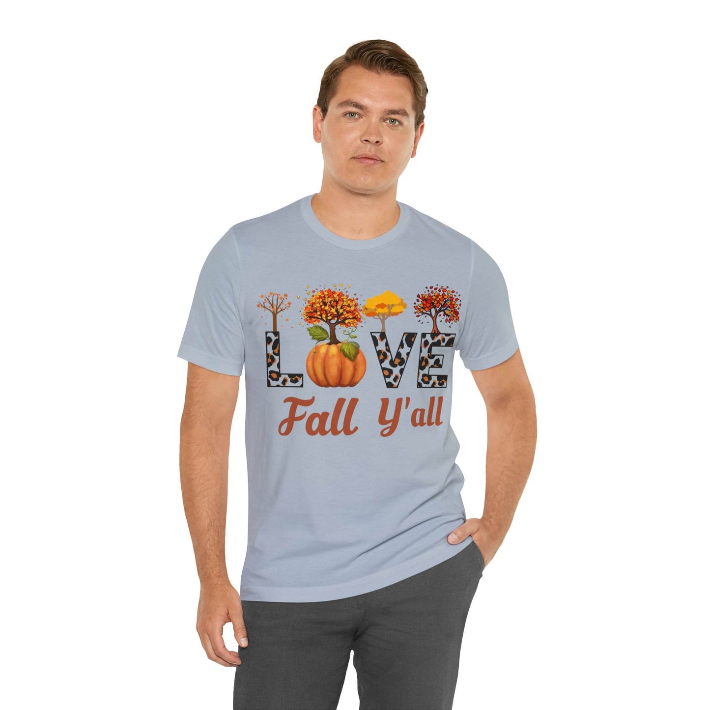 Leopard Print Love Fall Y'all, Fall shirt, Fall lover gift, Nature lover gift. - Giftsmojo