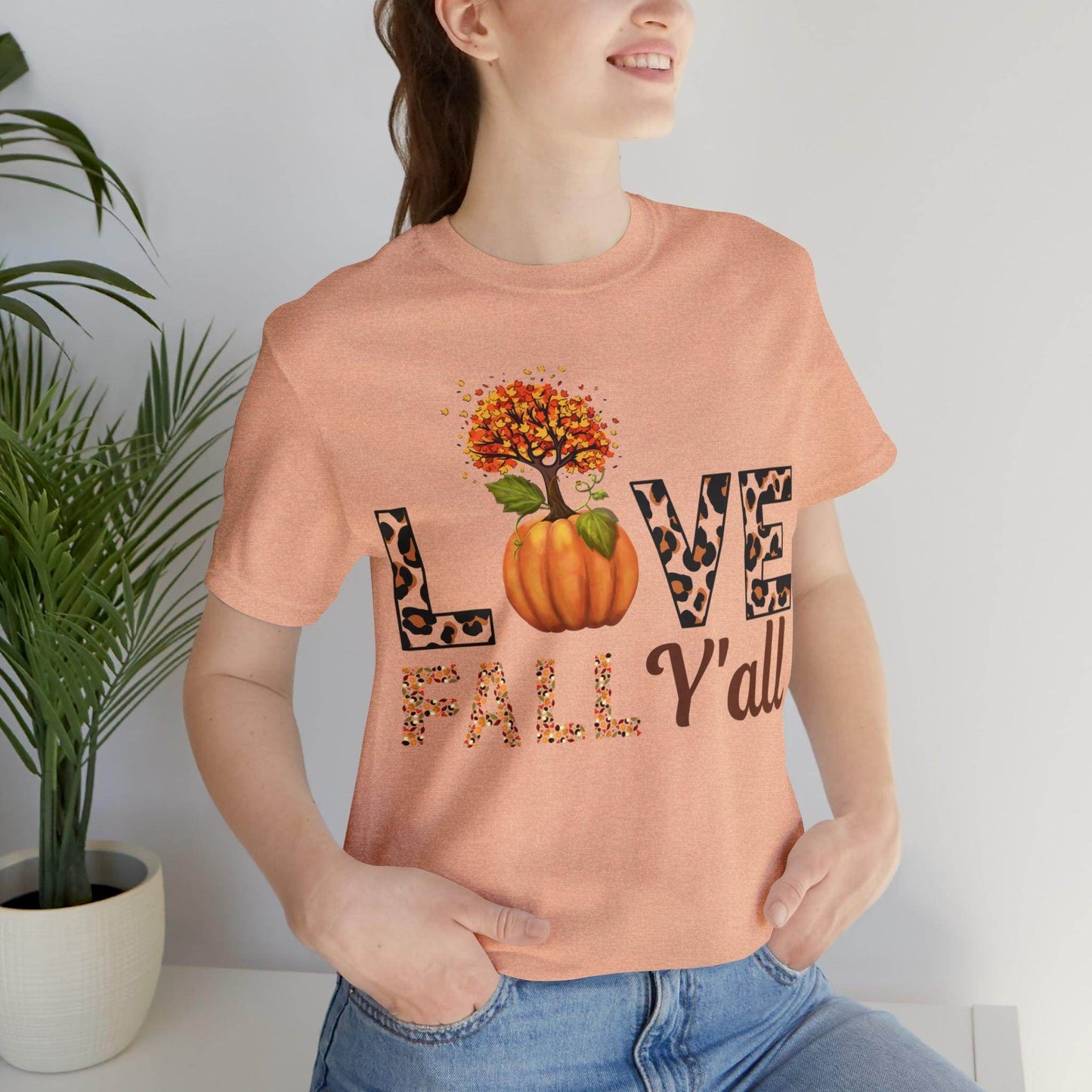 Leopard Print Love Fall Y'all shirt, Autumn Shirt, Fall shirt, Fall Gift - Giftsmojo