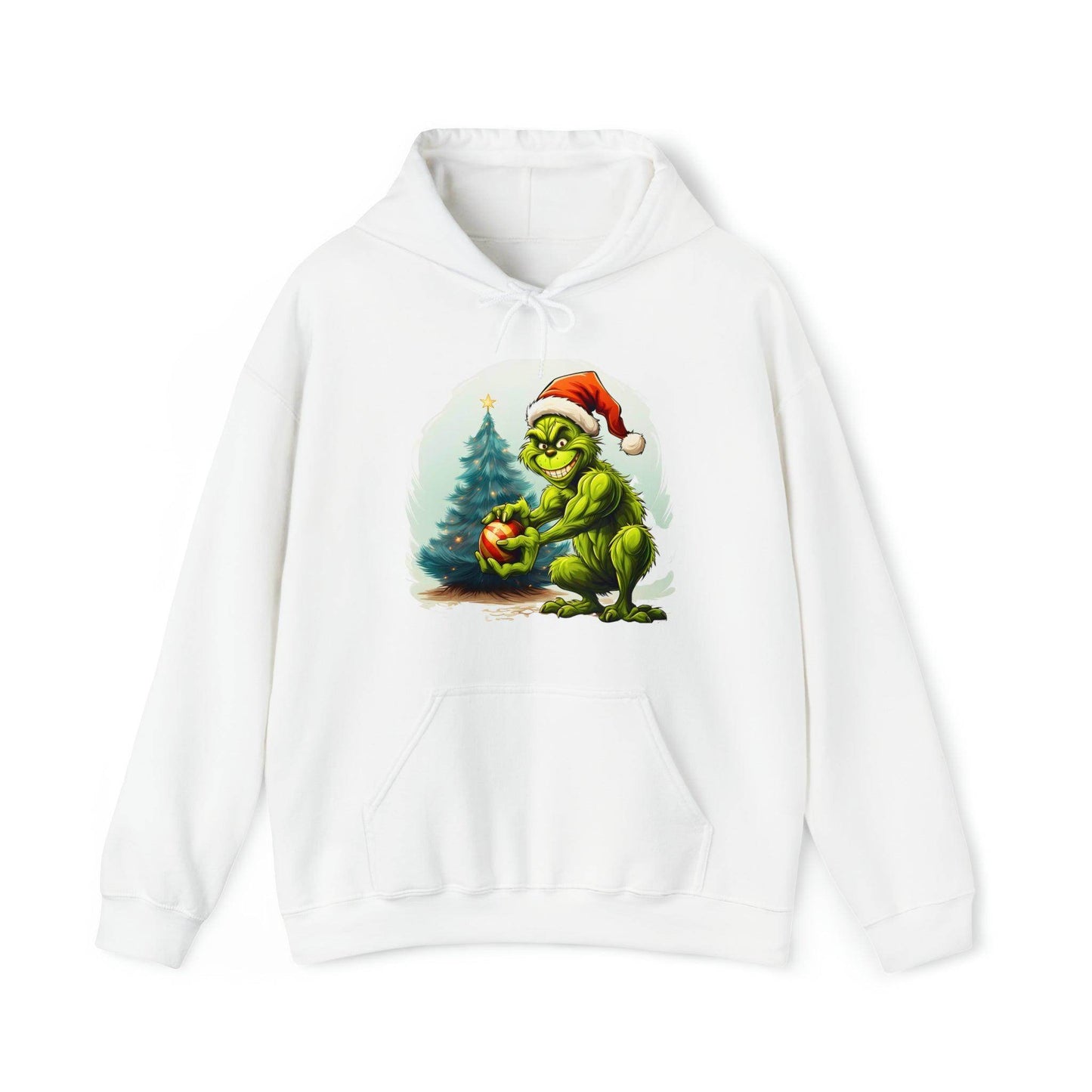 Grinch Christmas Sweatshirt Grinch Hooded Sweatshirt Christmas Sweater Truck Pullover Christmas Tree Sweat Pine Tree Pullover Grinch With a Mug - Giftsmojo