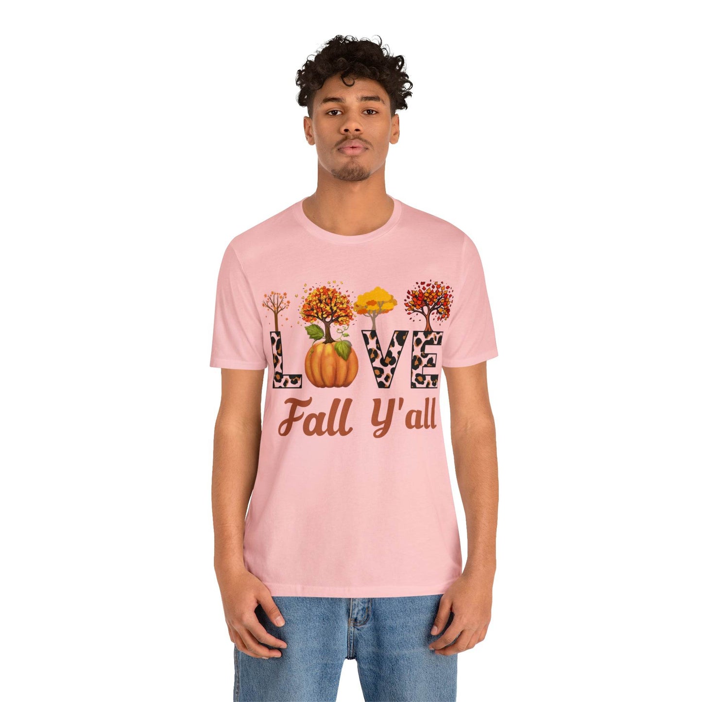 Leopard Print Love Fall Y'all, Fall shirt, Fall lover gift, Nature lover gift. - Giftsmojo