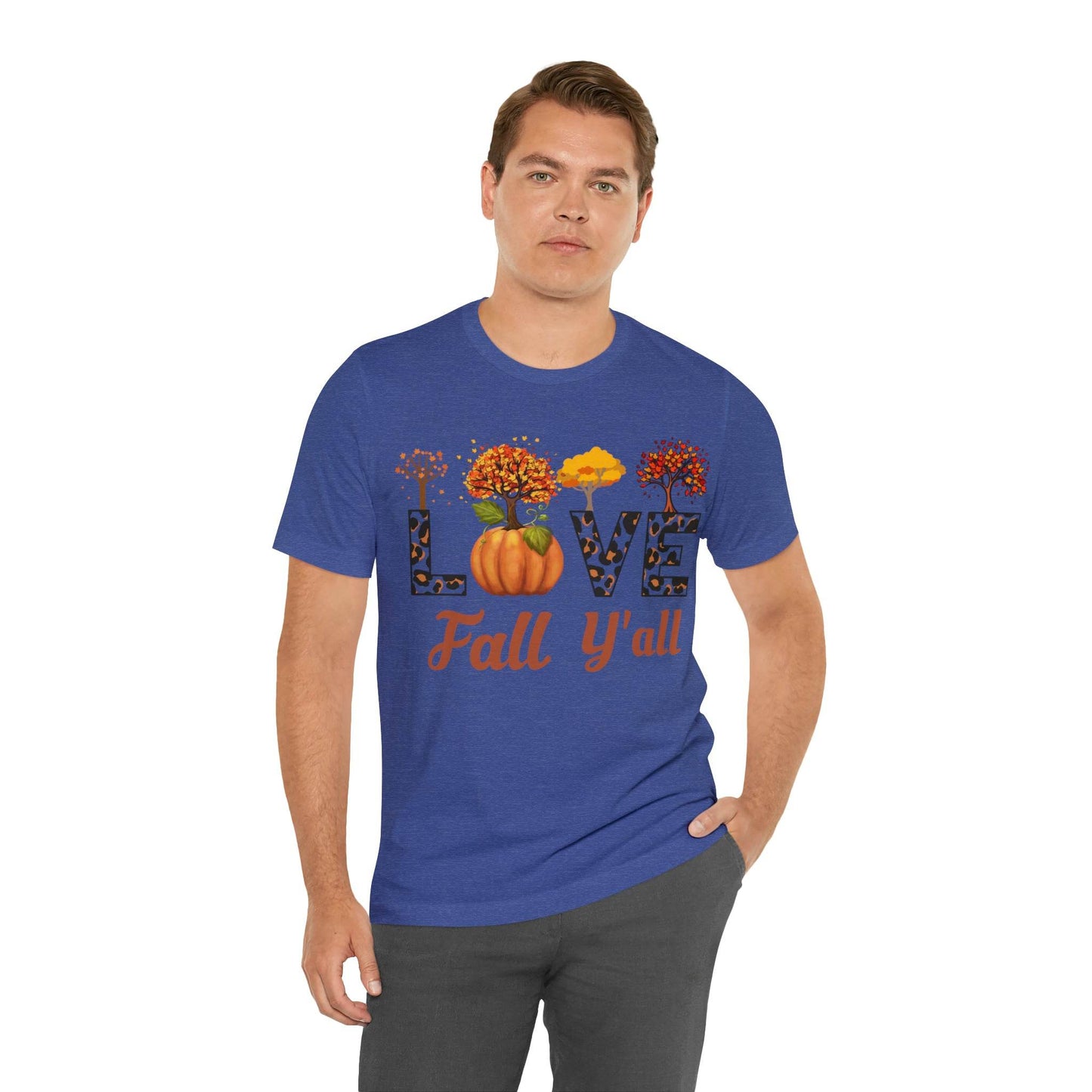 Leopard Print Love Fall Y'all, Fall shirt, Fall lover gift, Nature lover gift. - Giftsmojo