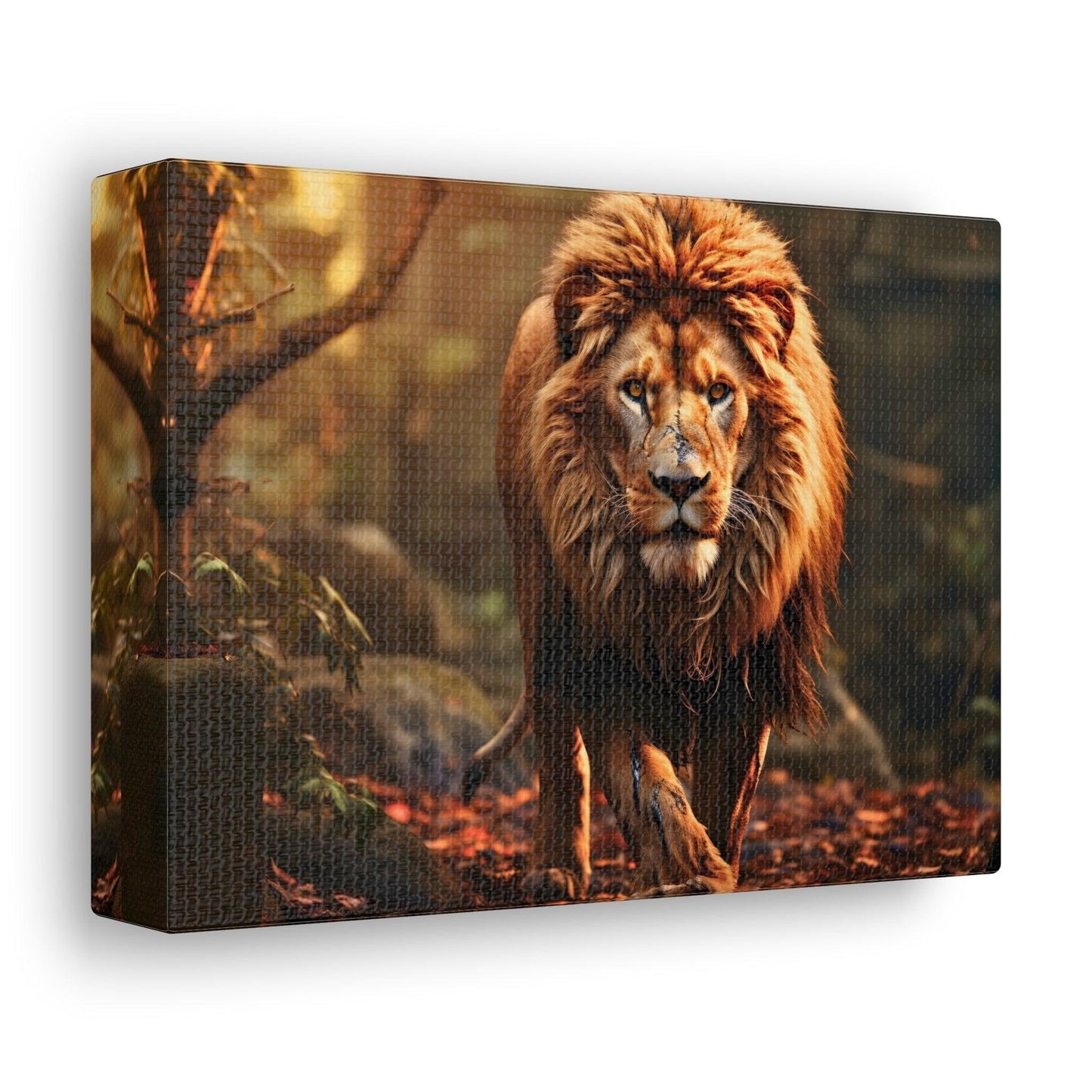 Wounded Lion In Nature Art Canvas Gallery Wraps Lion Print Large Canvas Art Animal Wall Art minimalist Wall Art Lover Gift