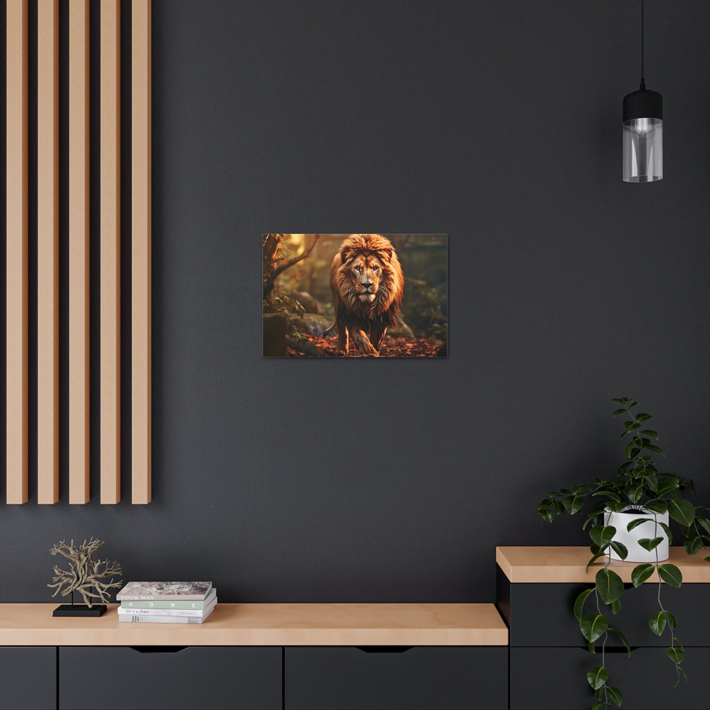 Wounded Lion In Nature Art Canvas Gallery Wraps Lion Print Large Canvas Art Animal Wall Art minimalist Wall Art Lover Gift