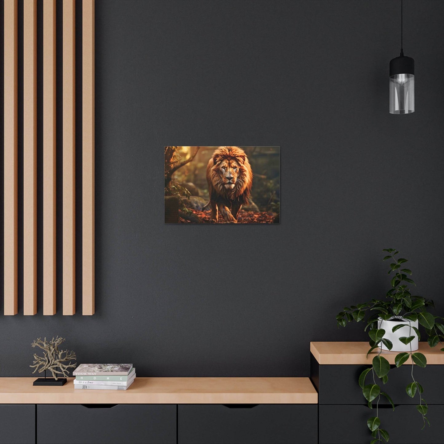 Wounded Lion In Nature Art Canvas Gallery Wraps Lion Print Large Canvas Art Animal Wall Art minimalist Wall Art Lover Gift - Giftsmojo