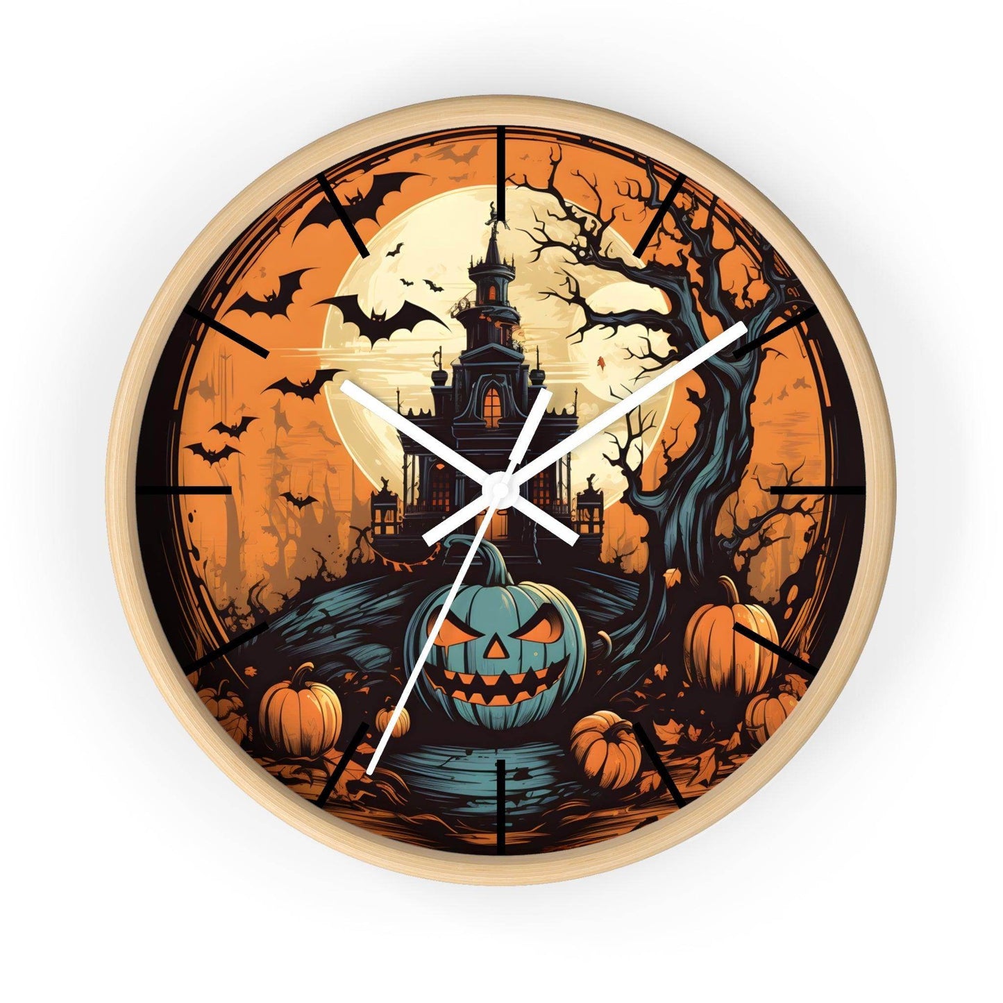 Halloween Ghost Wall Clock Halloween Wall Clocks Halloween Clock Fall Clock Halloween Decor - Giftsmojo