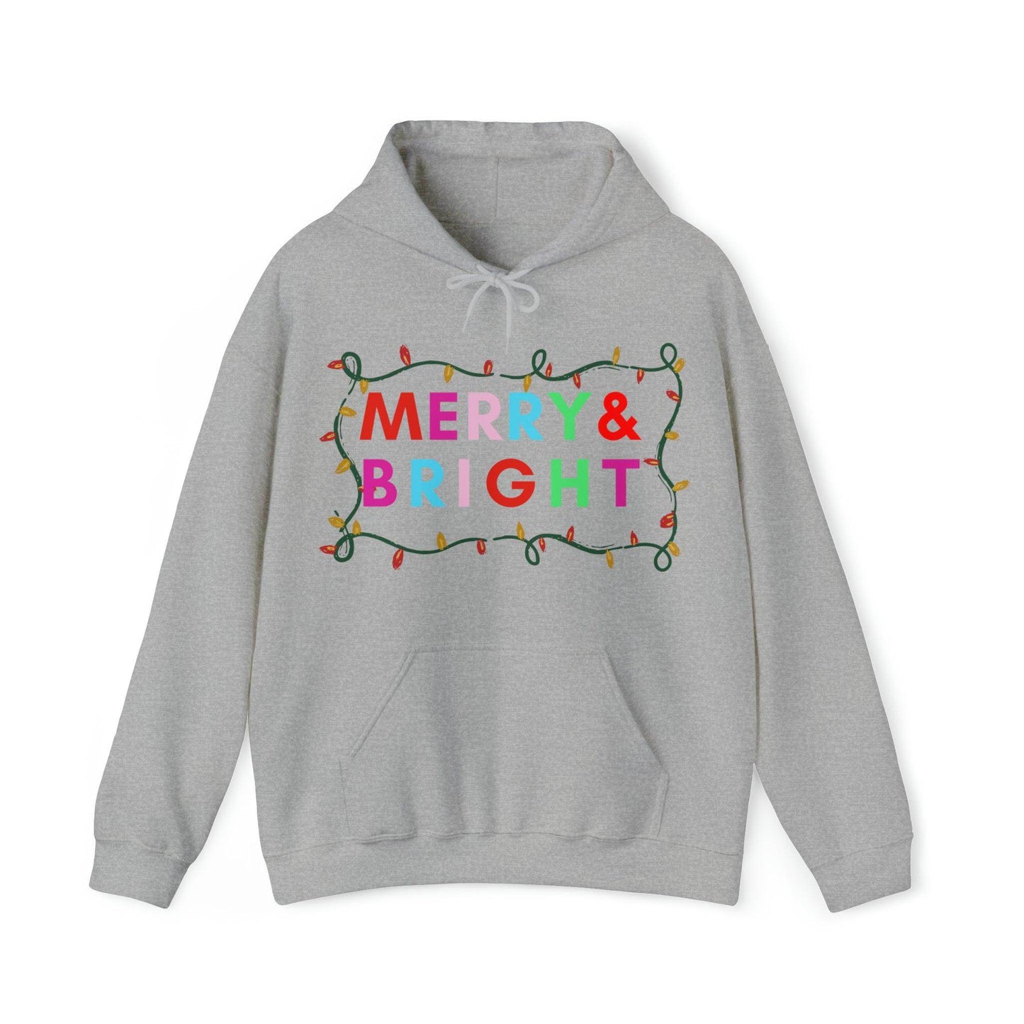 Merry and Bright Christmas Sweatshirt Merry and Bright Hooded Sweatshirt Christmas Sweater Christmas Pullover Christmas Shirt - Giftsmojo
