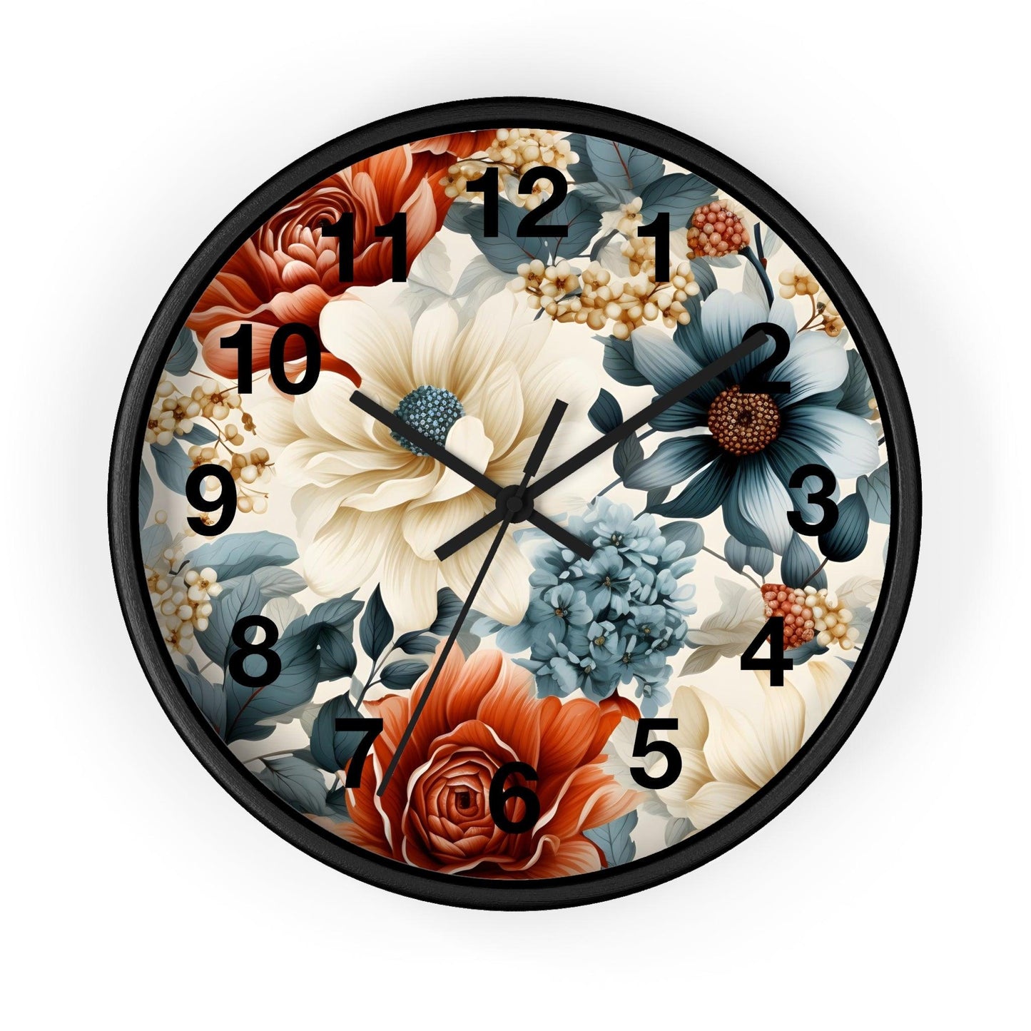 Flower Wall Clock Floral Wall Clock Kids Room Home Decor New Home House Warming Gift New Home Owner, Dorm Room Clock Collage Student Clock