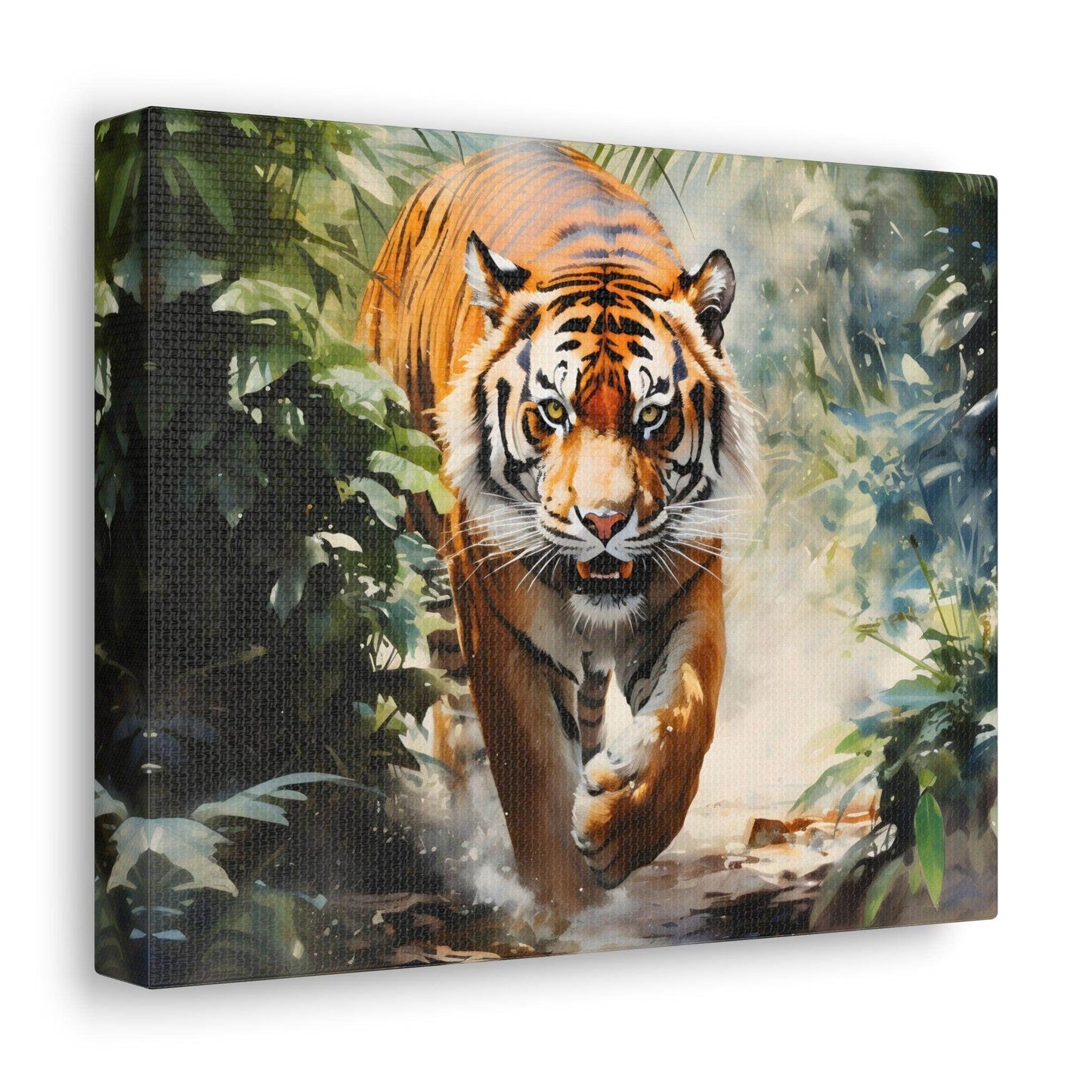 Watercolor Tiger In Nature Art Canvas Gallery Wraps Tiger Print Large Canvas Art Animal Wall Art minimalist Wall Art Lover Gift - Giftsmojo