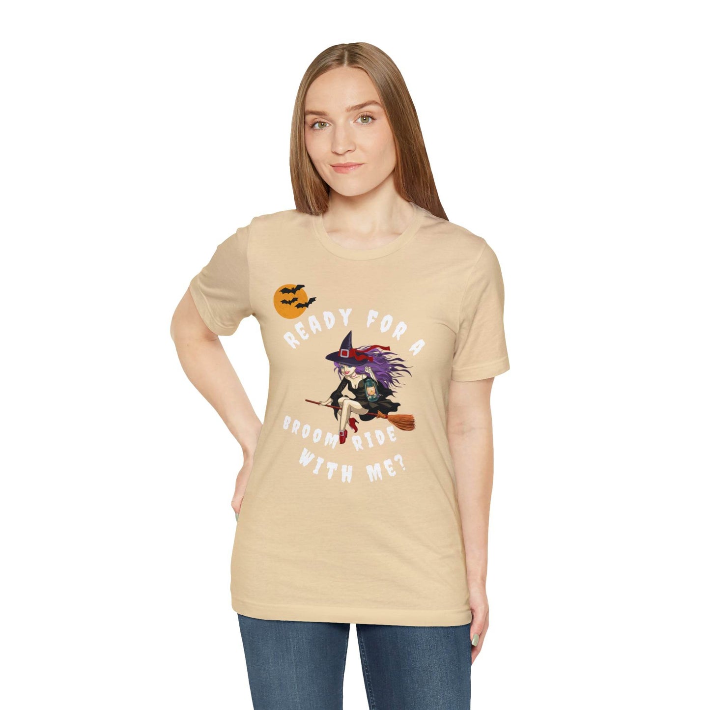 Ready for a Broom Ride with Me Halloween shirt, Witch shirt, Halloween tshirt, Halloween outfit, Work Halloween Costume - Giftsmojo