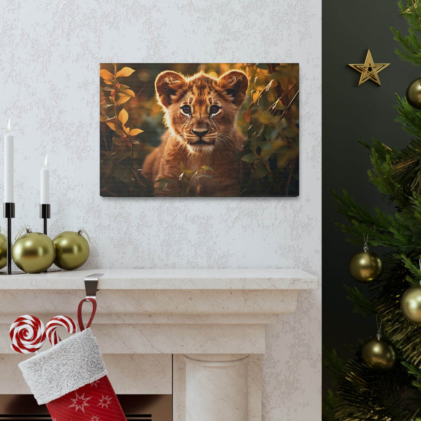 Baby Lion Cub Print Animal Nature Art Safari Nursery Canvas Gallery Wraps Baby Lion Print Large Canvas Art Animal Wall Art Lover Gift - Giftsmojo