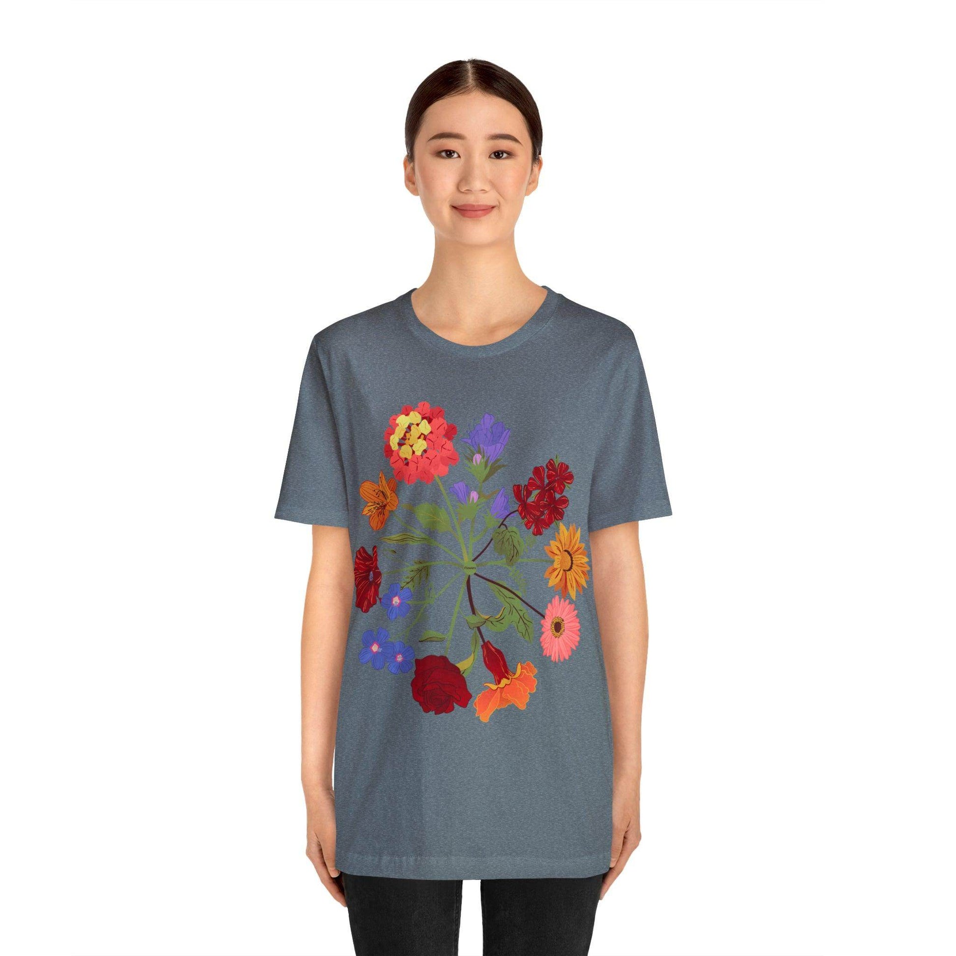 Wildflower Tshirt, Flower Shirt, Types of Flowers Shirt, Floral Tshirt, Gift for Women, Ladies Shirts Best Friend Gift, Plant Mom Nature Tee - Giftsmojo