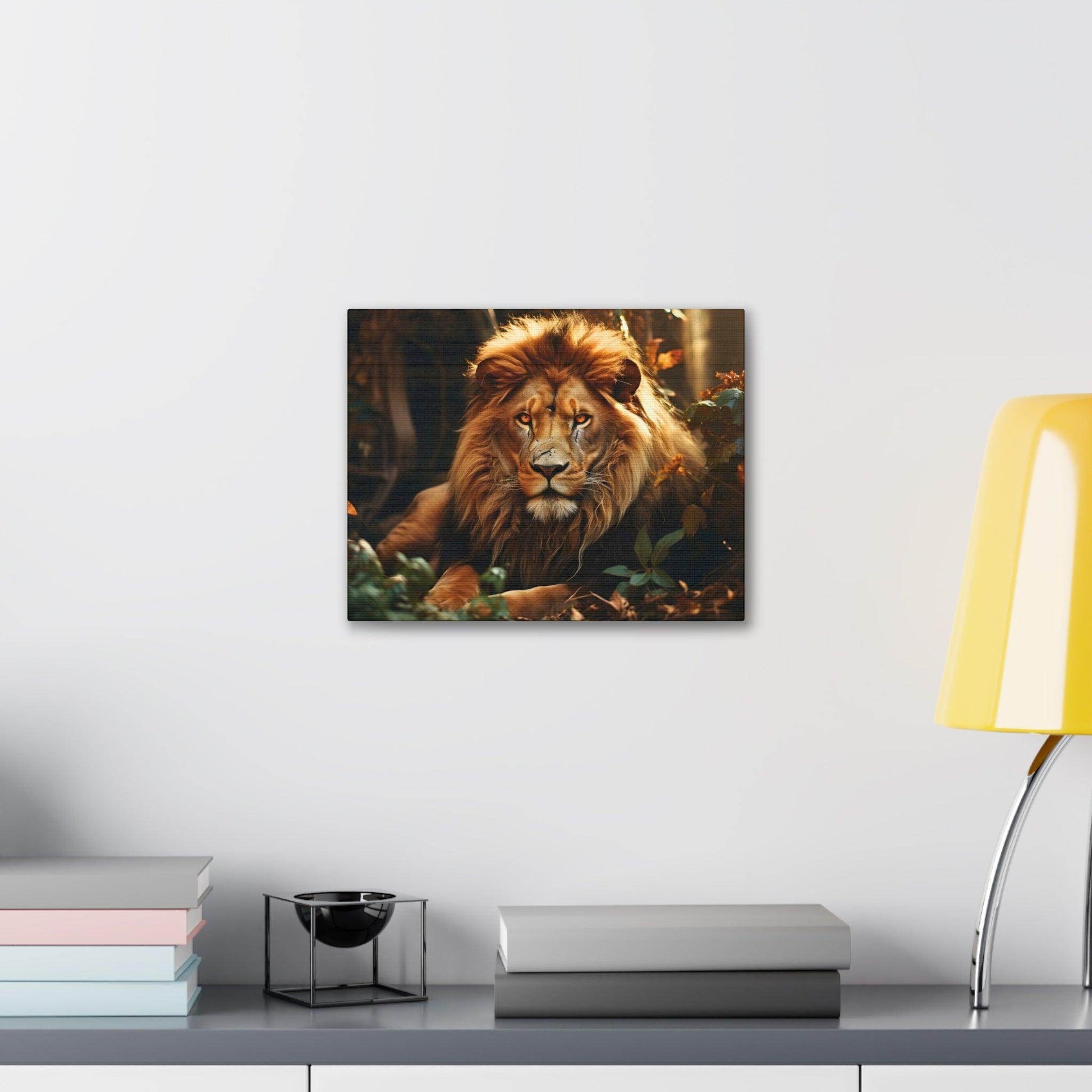Lion In Nature Art Canvas Gallery Wraps Lion Print Large Canvas Art Animal Wall Art minimalist Wall Art Lover Gift - Giftsmojo