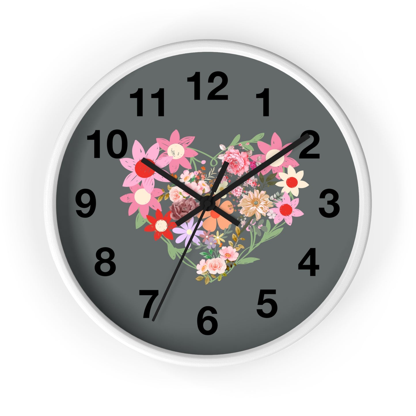 Flower Heart Wall Clock