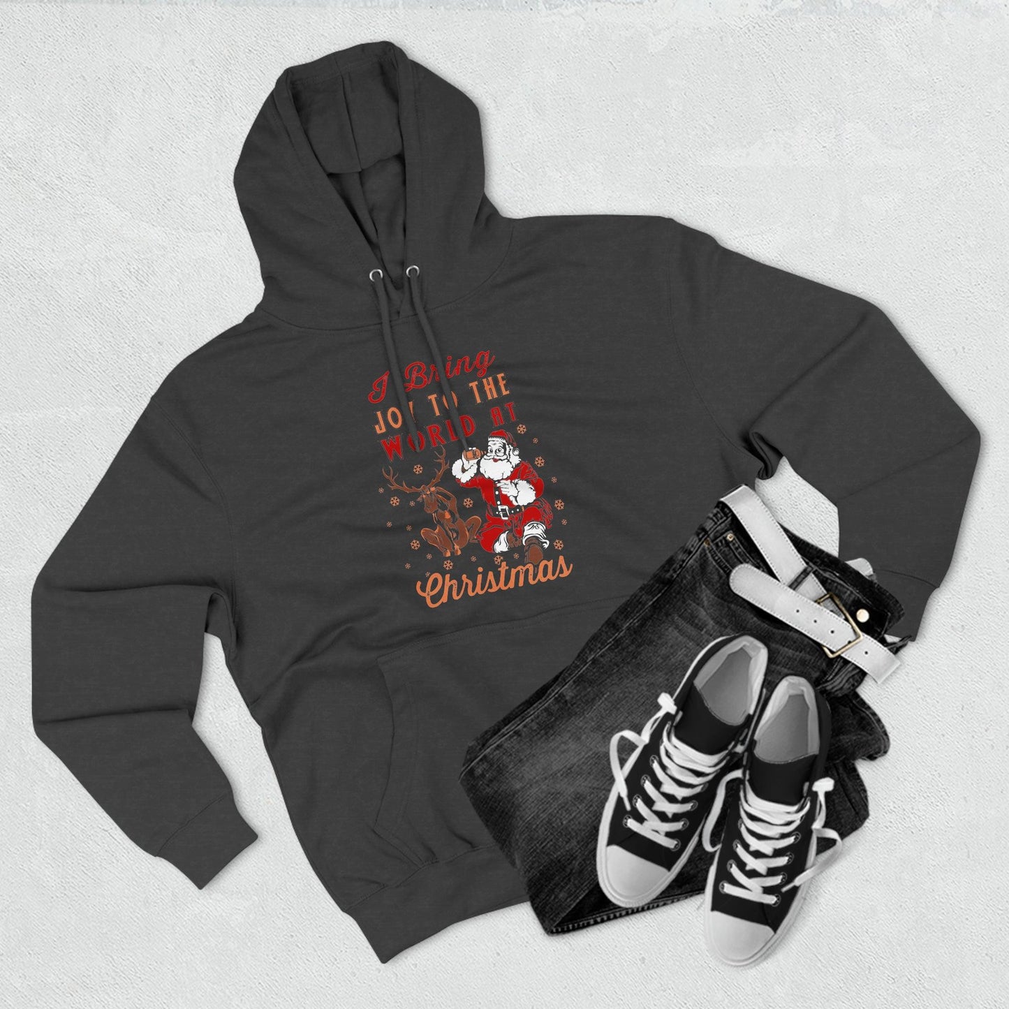I bring Joy to the World at Christmas Unisex Premium Pullover Hoodie - Giftsmojo