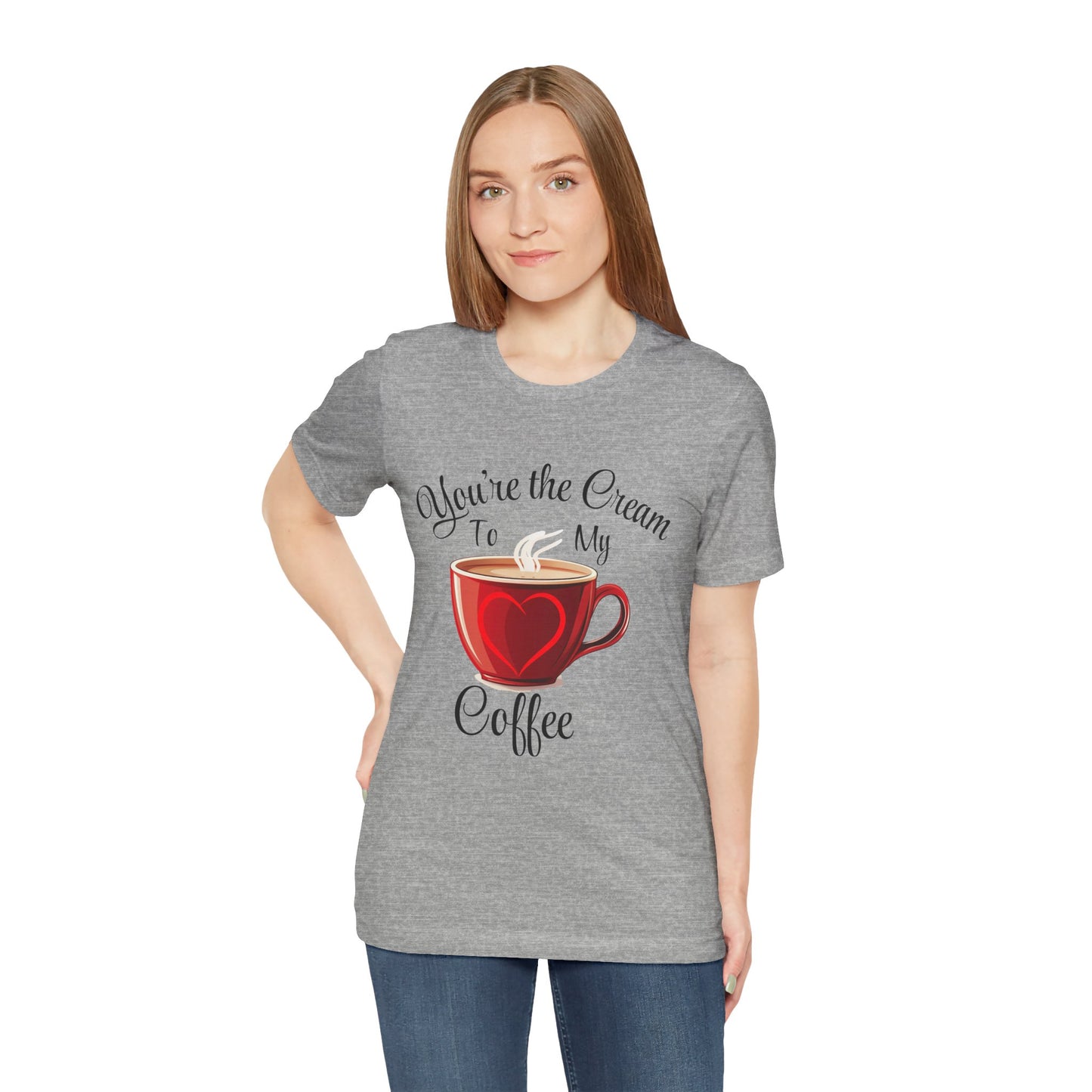 Funny Valentine's Day Unisex Tee - Cream To My Coffee Design
