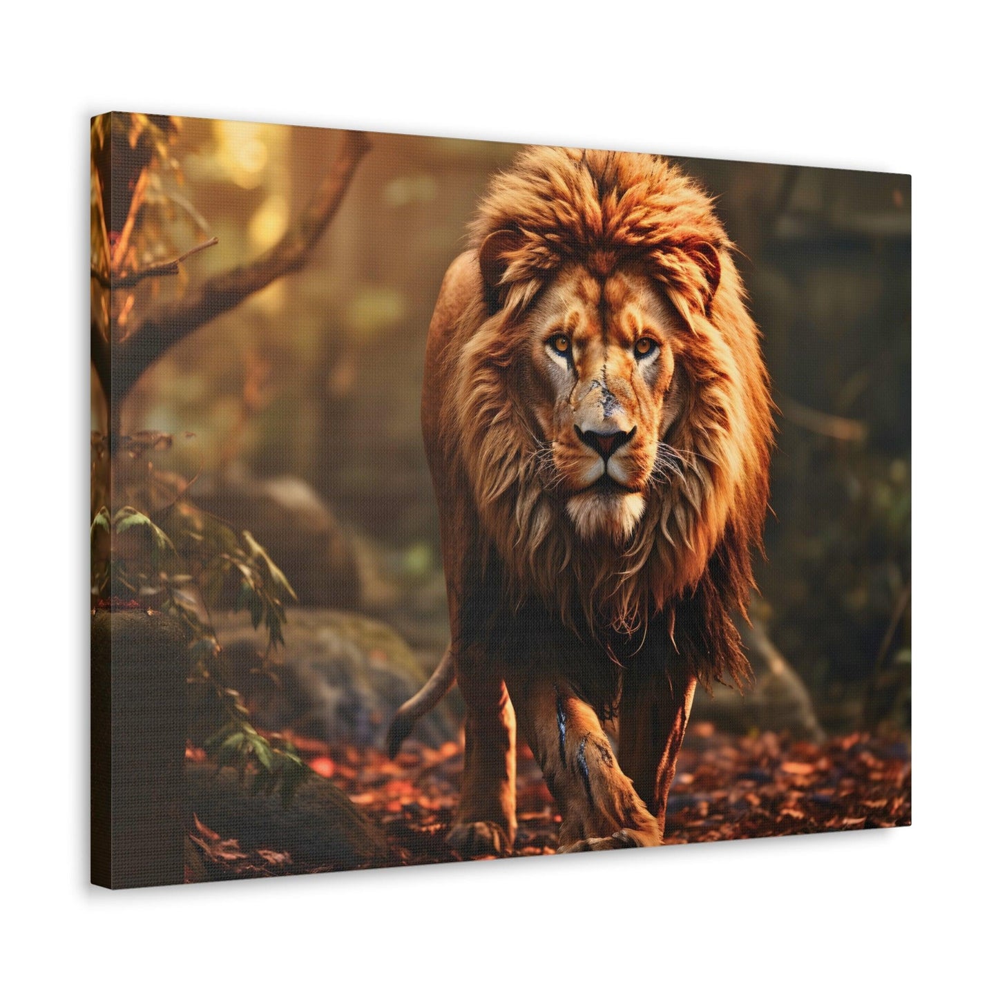 Wounded Lion In Nature Art Canvas Gallery Wraps Lion Print Large Canvas Art Animal Wall Art minimalist Wall Art Lover Gift