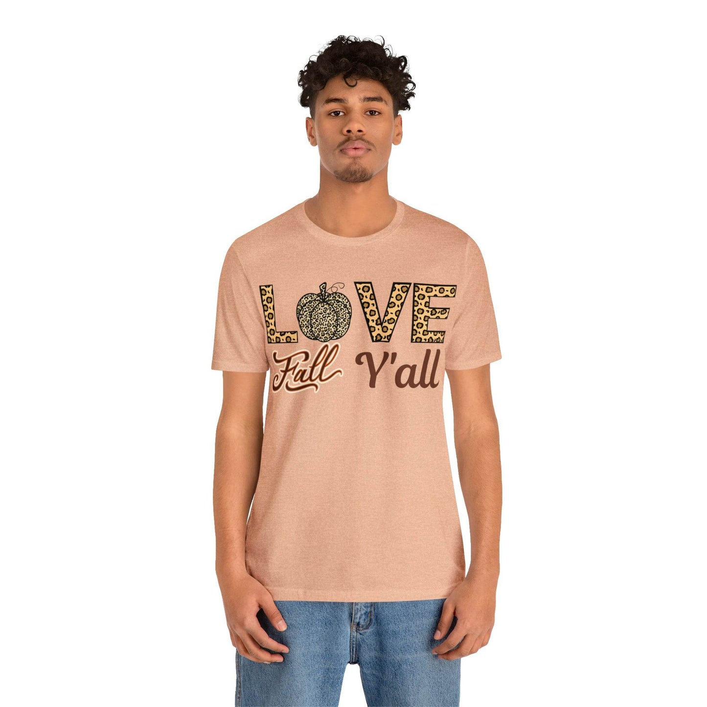 Leopard Print Love Fall Y'all Shirt, Pumpkin Shirt, Fall Shirt for Fall Lovers, Fall Gift - Giftsmojo